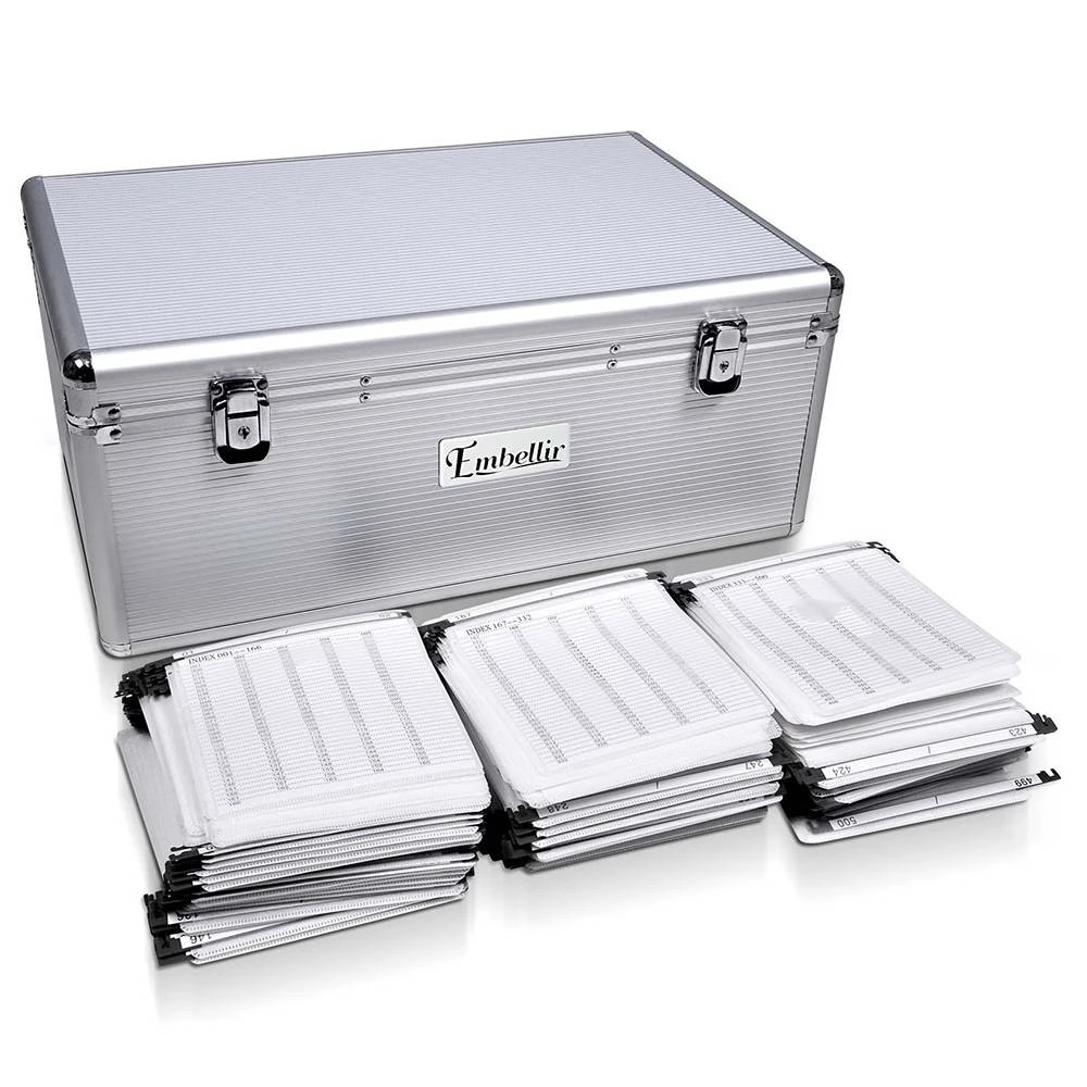 1 Embellir CD Case DVD Cases Wallet Storage Box Holder 500 Discs Aluminium Folders - Silver, 1 of 8
