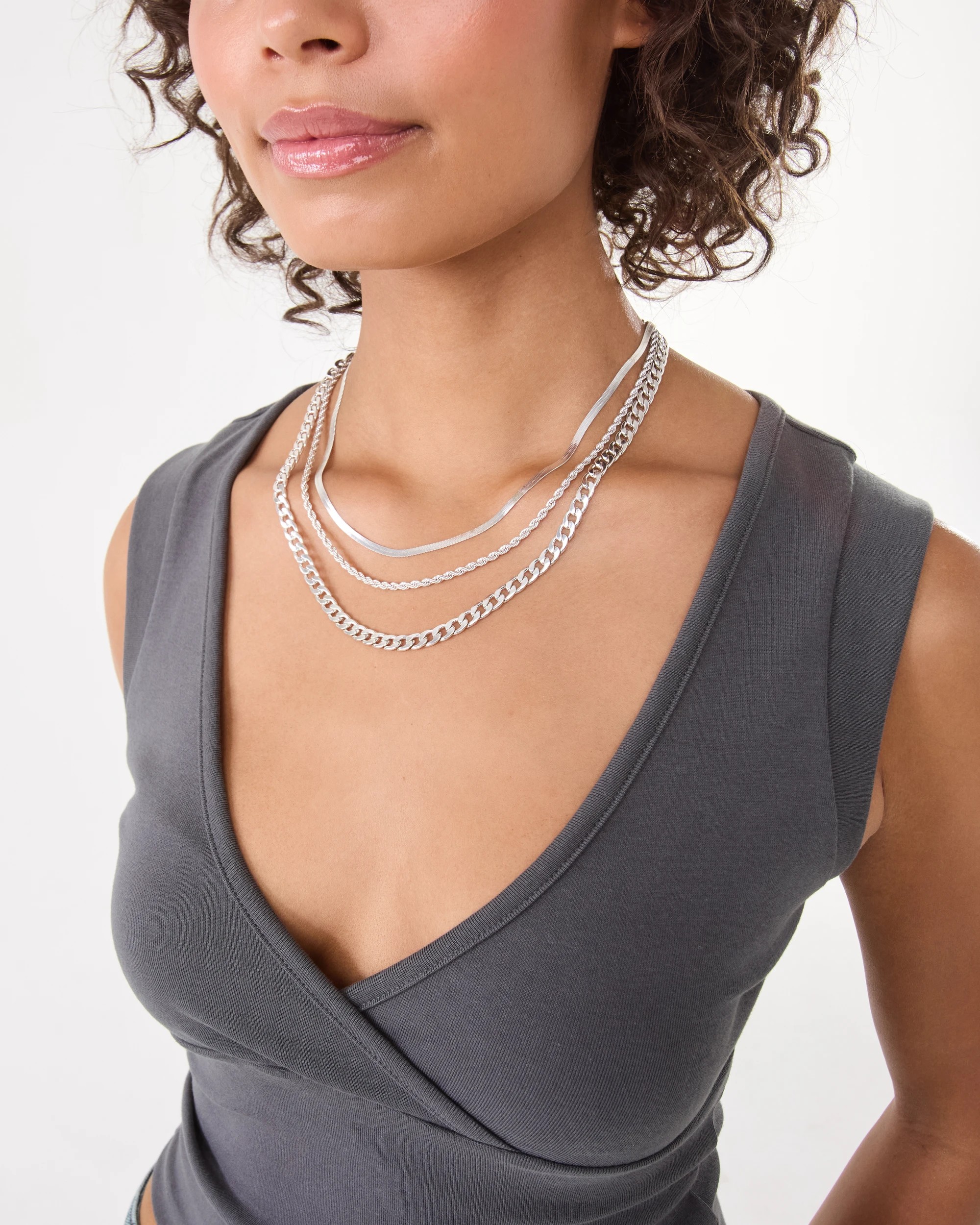 3 3 Pack Essential Chain Necklace - Silver Tone, 3 of 9