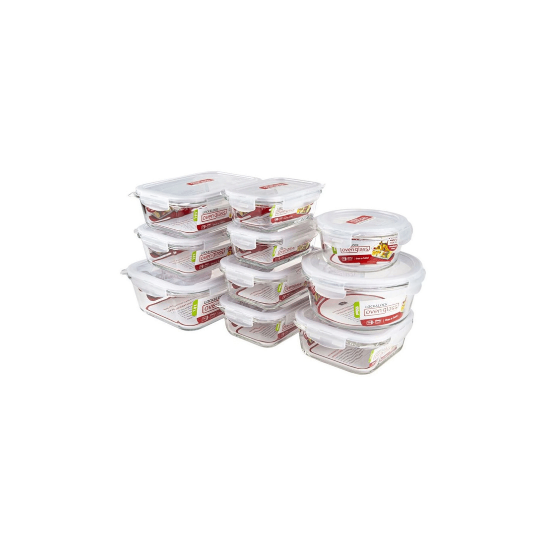 6 10pc Locknlock Oven Glass Gift Set Boroseal Heat Resistant Storage Containers
 - Clear, 6 of 7