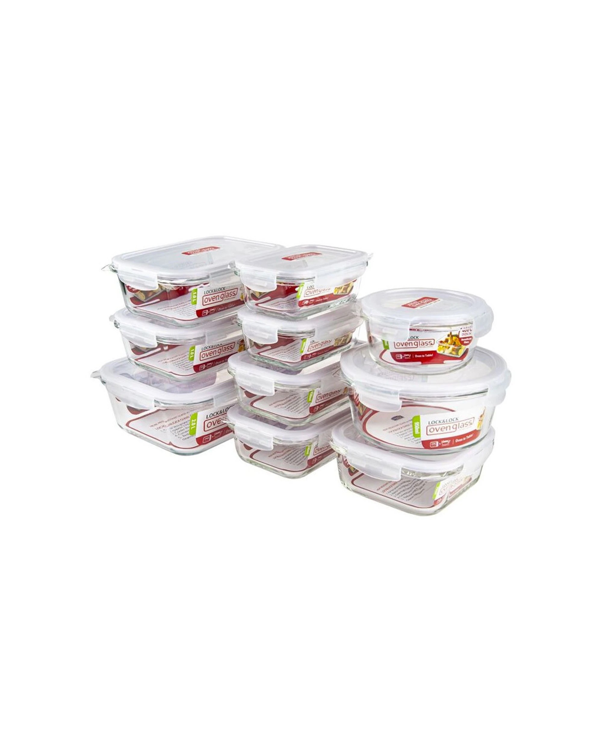 6 10pc Locknlock Oven Glass Gift Set Boroseal Heat Resistant Storage Containers
 - Clear, 6 of 7