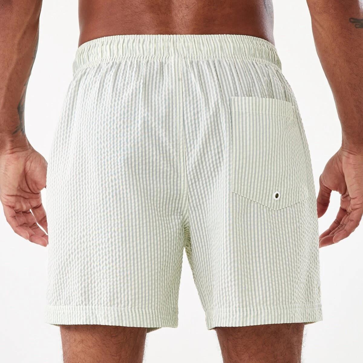 3 Seersucker Boardshorts Grn Strp, 3 of 7