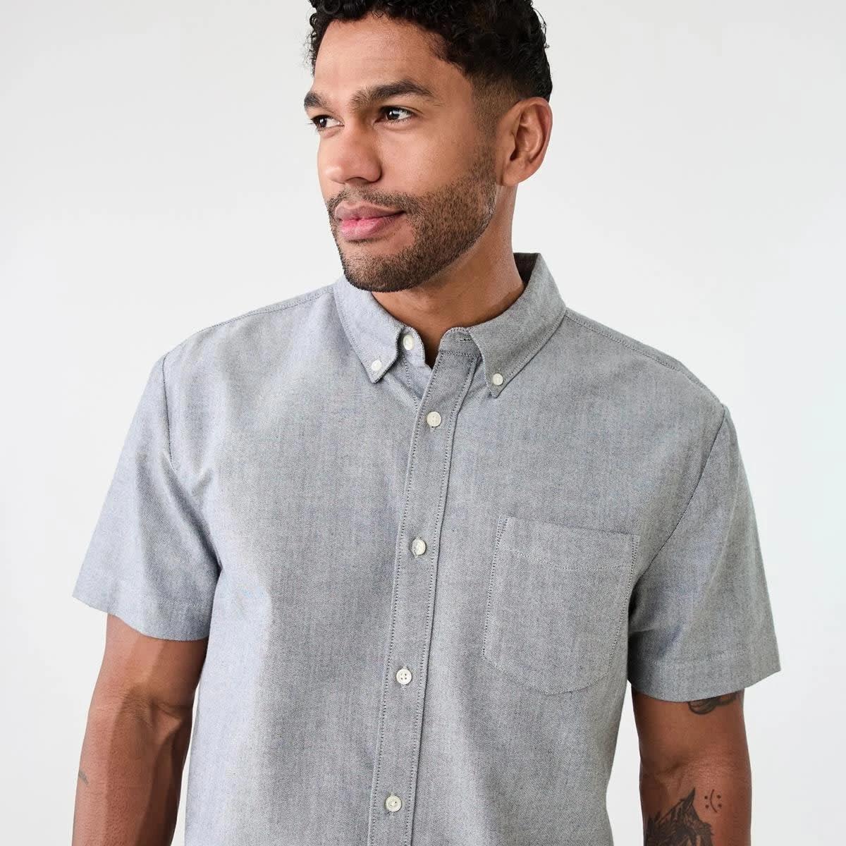 3 Short Sleeve Oxford Shirt GREY YD, 3 of 6