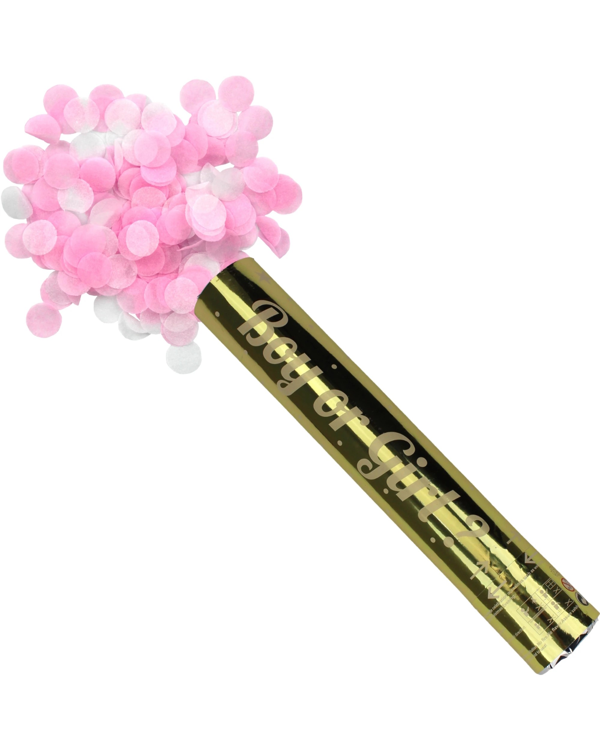 1 Partyrama Pink Gender Reveal Confetti Twist Popper - Pink, White, 1 of 1