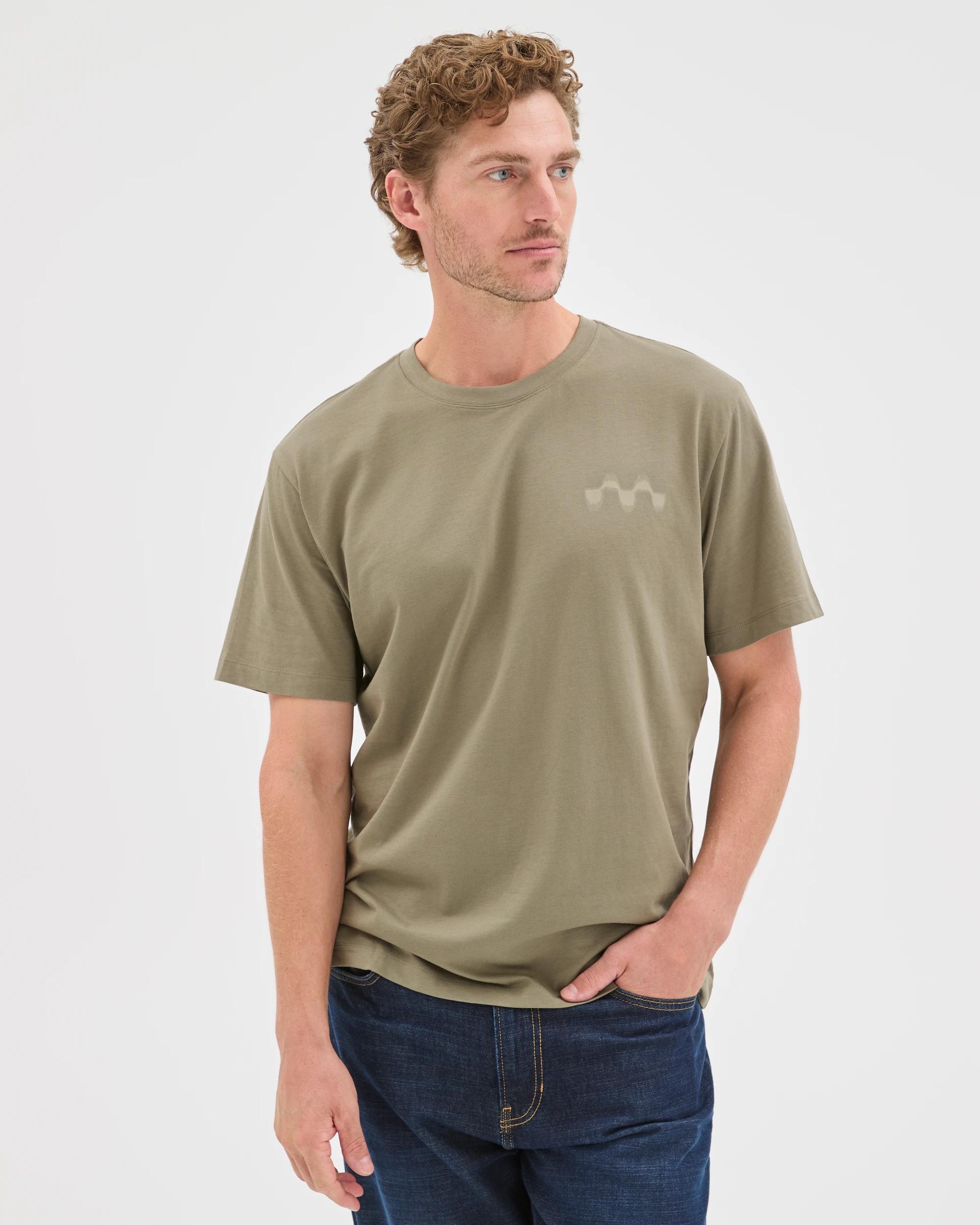 1 Target Man Australian Cotton Print T-Shirt KHAKI, 1 of 6