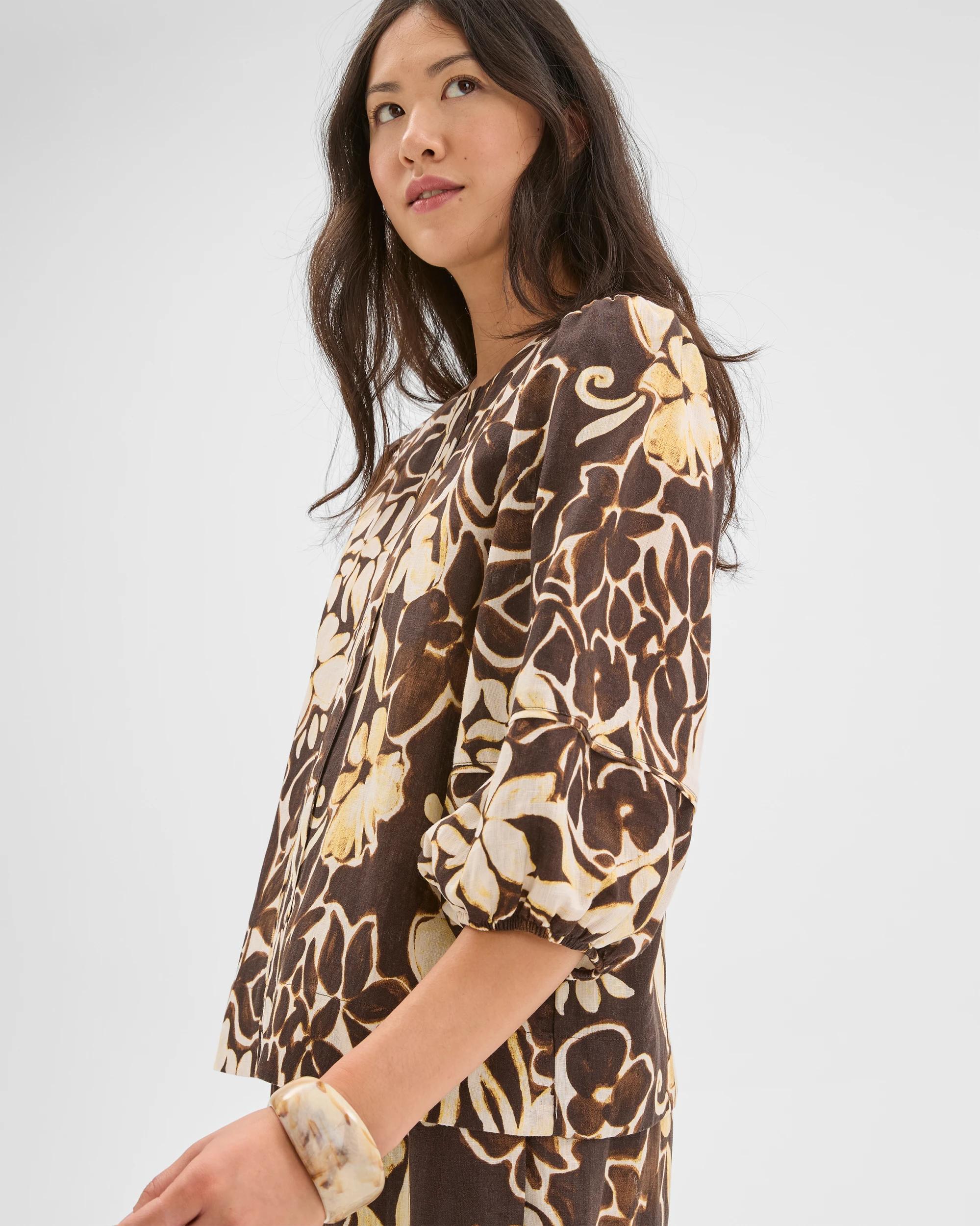 4 Target Woman European Linen Popover Blouse PRINT, 4 of 6