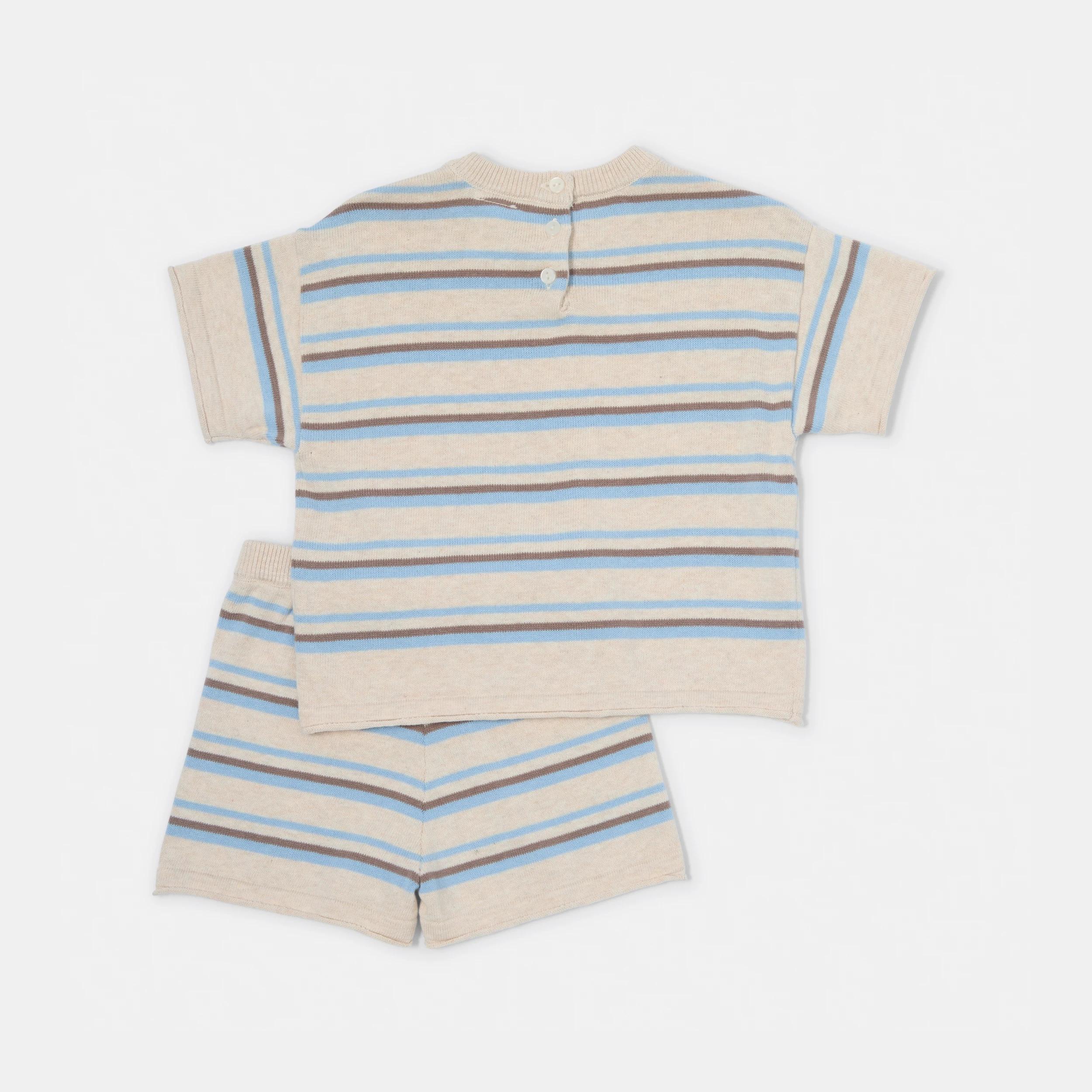 2 2 Piece Short Sleeve True Knit Set BLUE STRIPES, 2 of 6