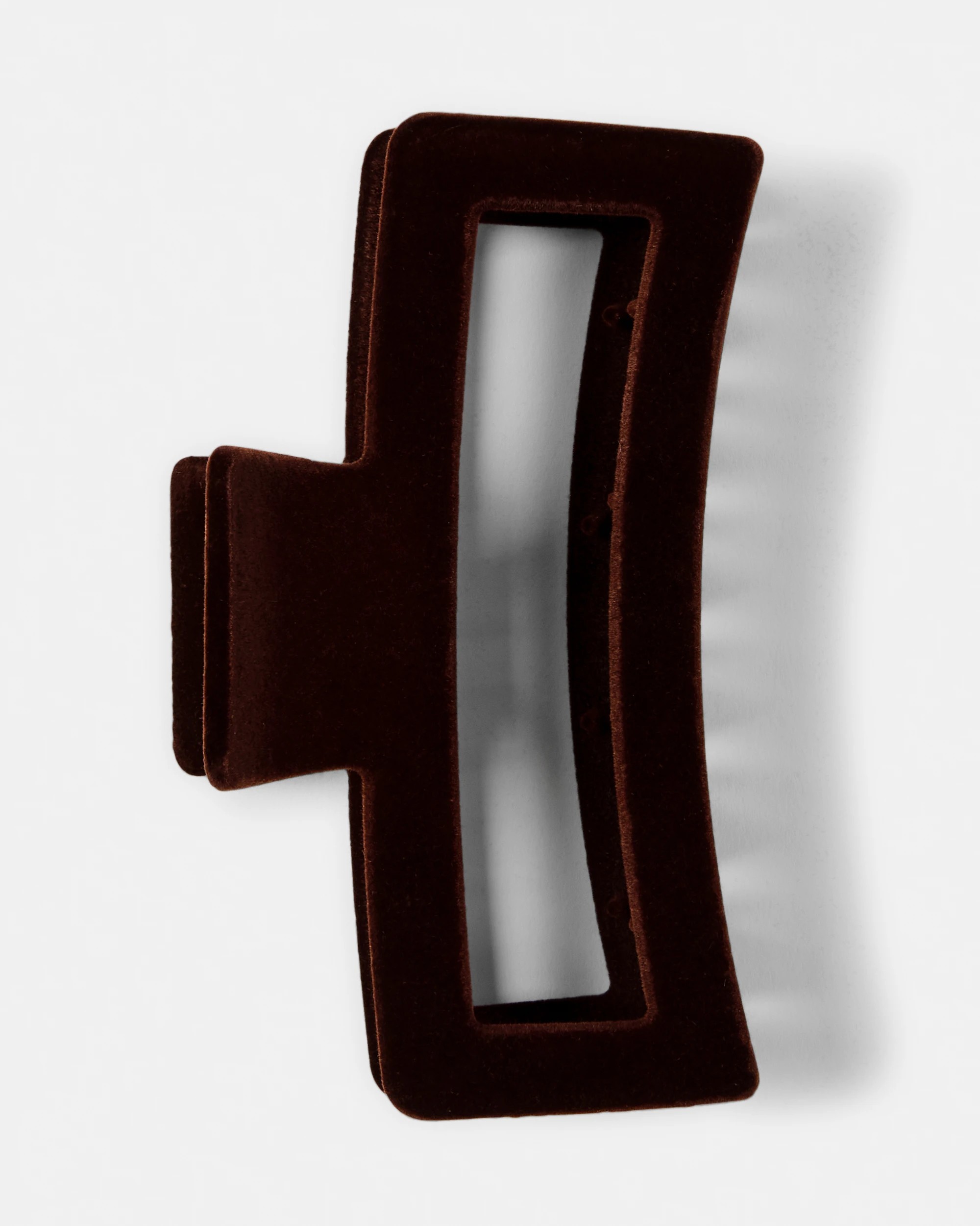 1 Brown Velvet Rectangle Claw Hair Clip, 1 of 4