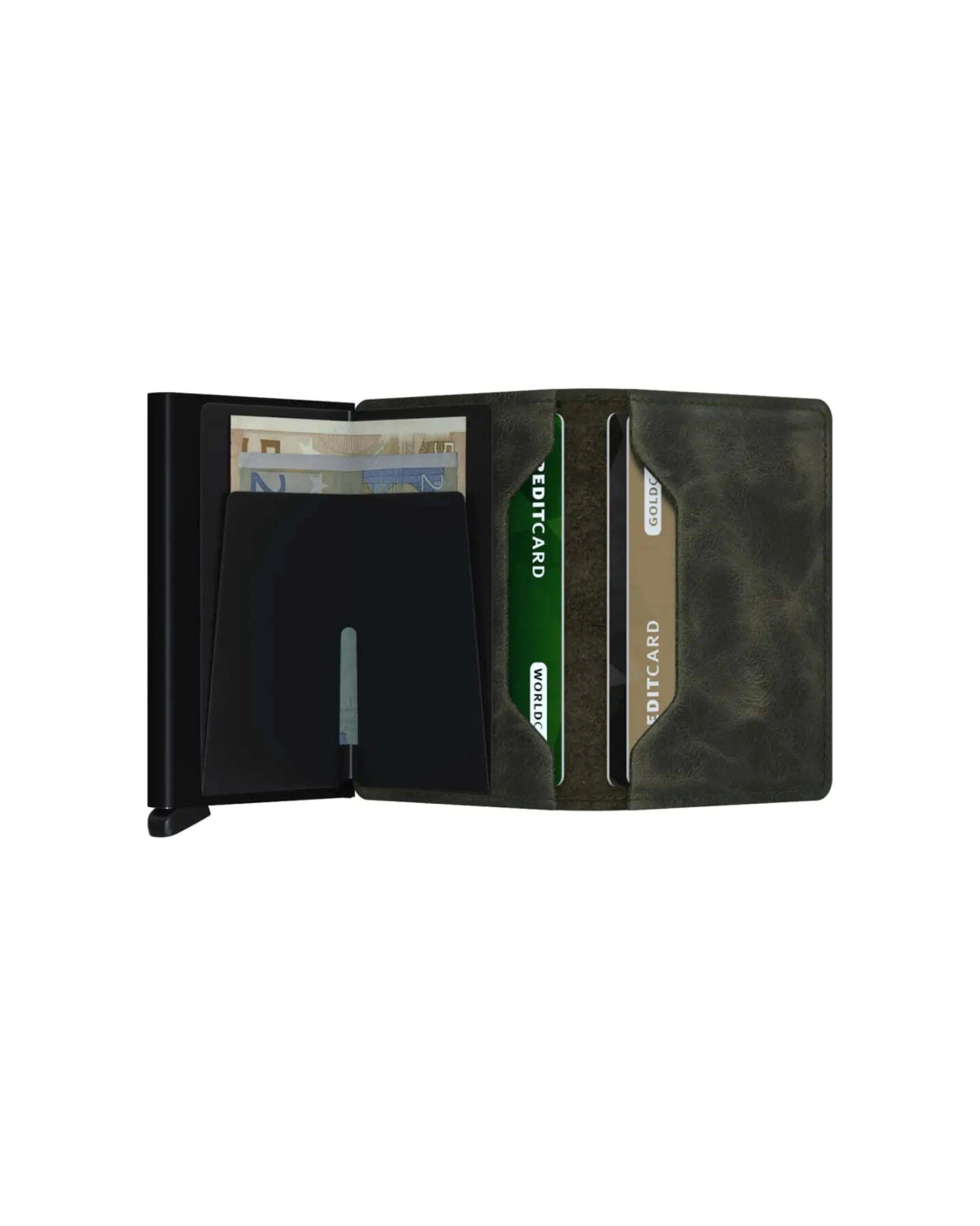 4 Secrid Slimwallet Compact RFID Wallet Vintage Leather Ultra Slim Design Easy Carry Olive - Green, 4 of 5