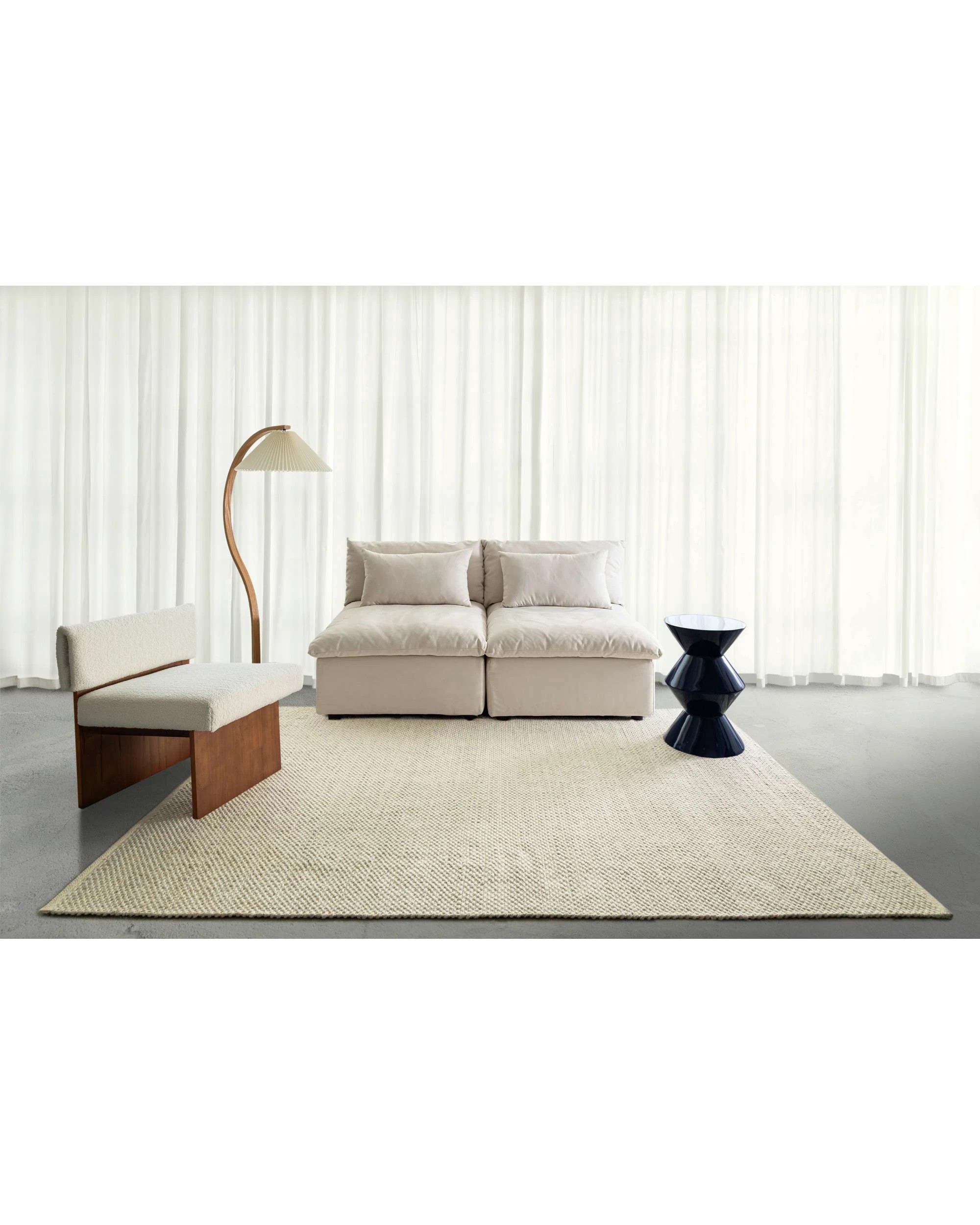 2 Loopsie Unita Neutral Wool Rug-330cm x 240cm - White, 2 of 8