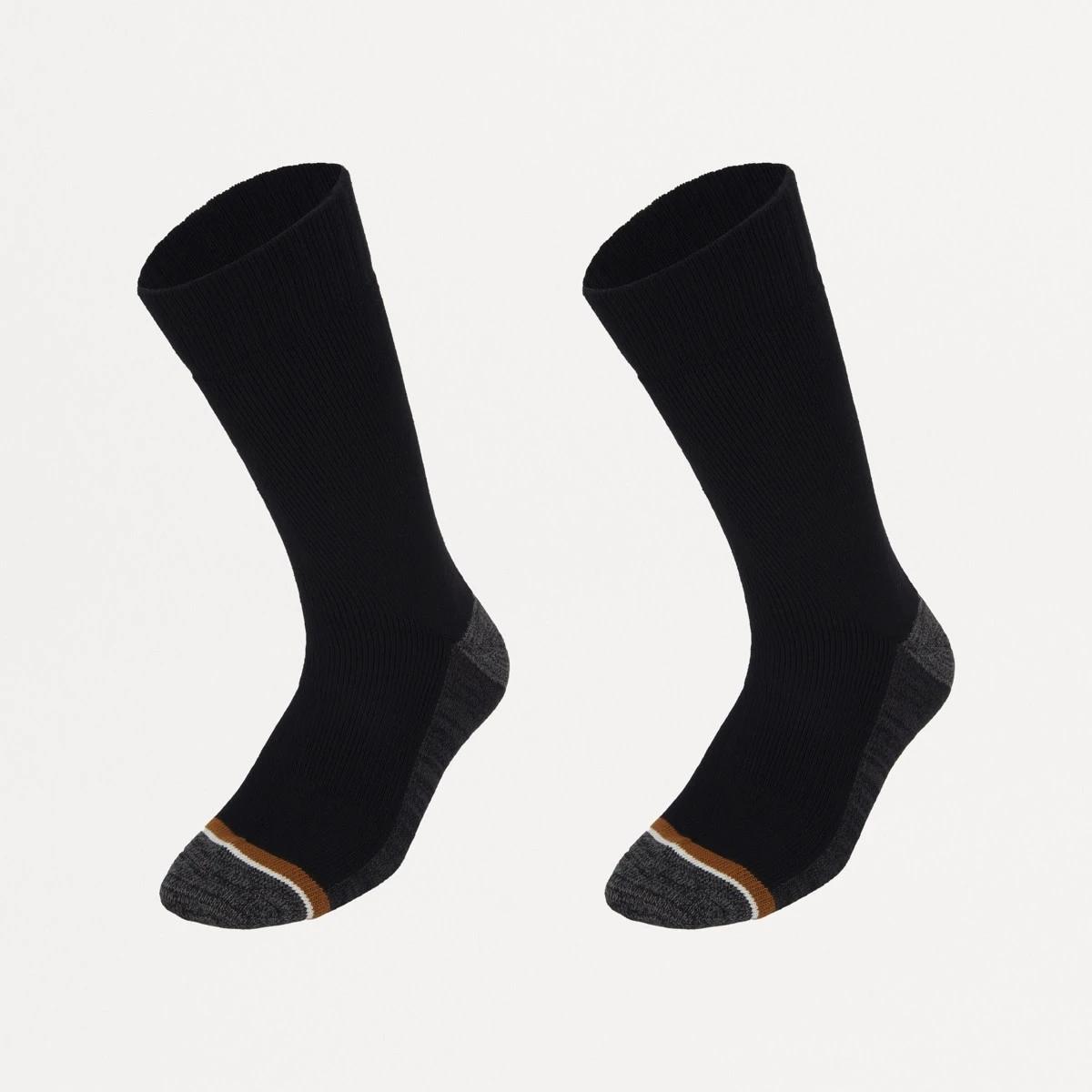 1 2 Pack Bamboo Crew Socks BLACK, 1 of 3