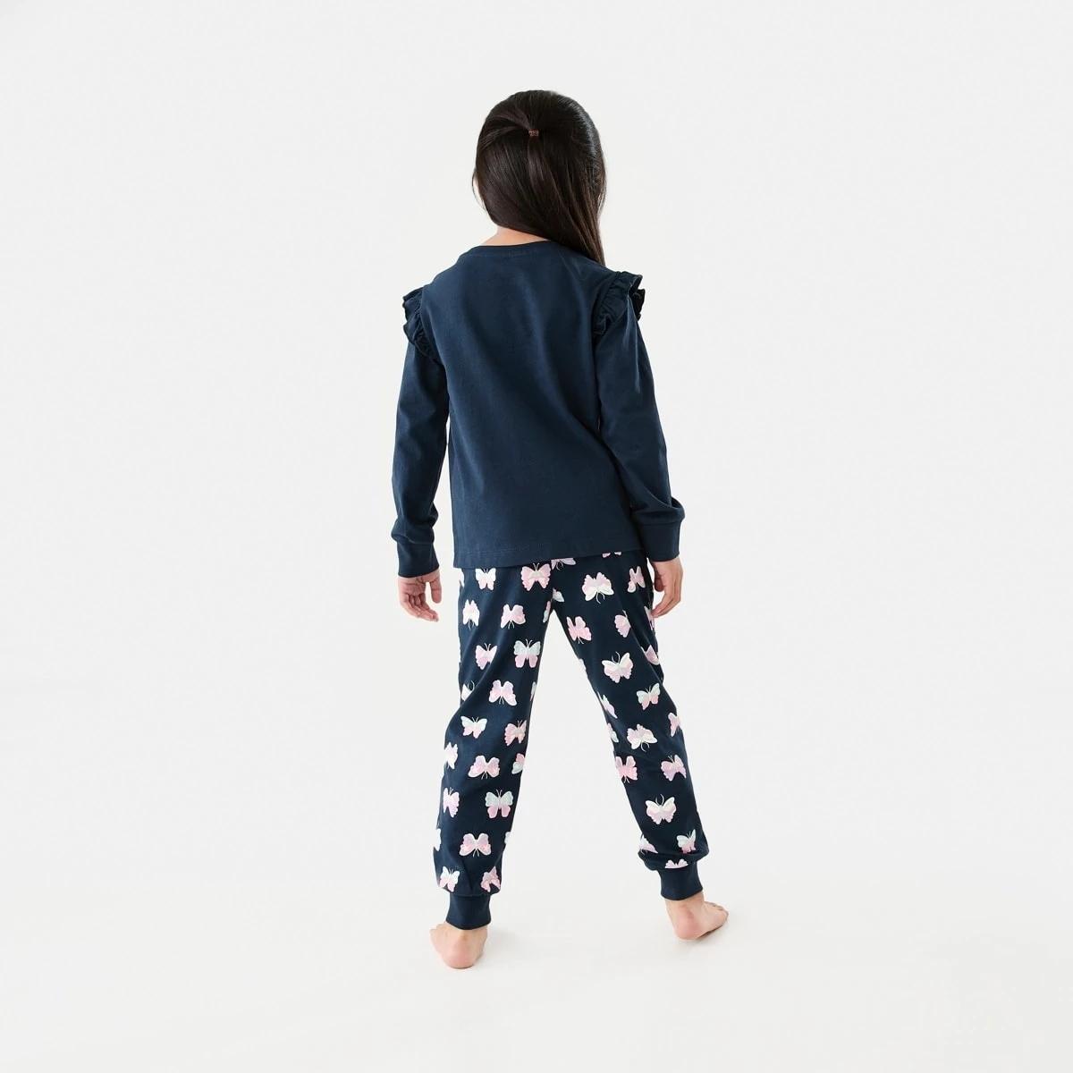 2 Jersey Pyjama Set Nvy Bttfly, 2 of 10