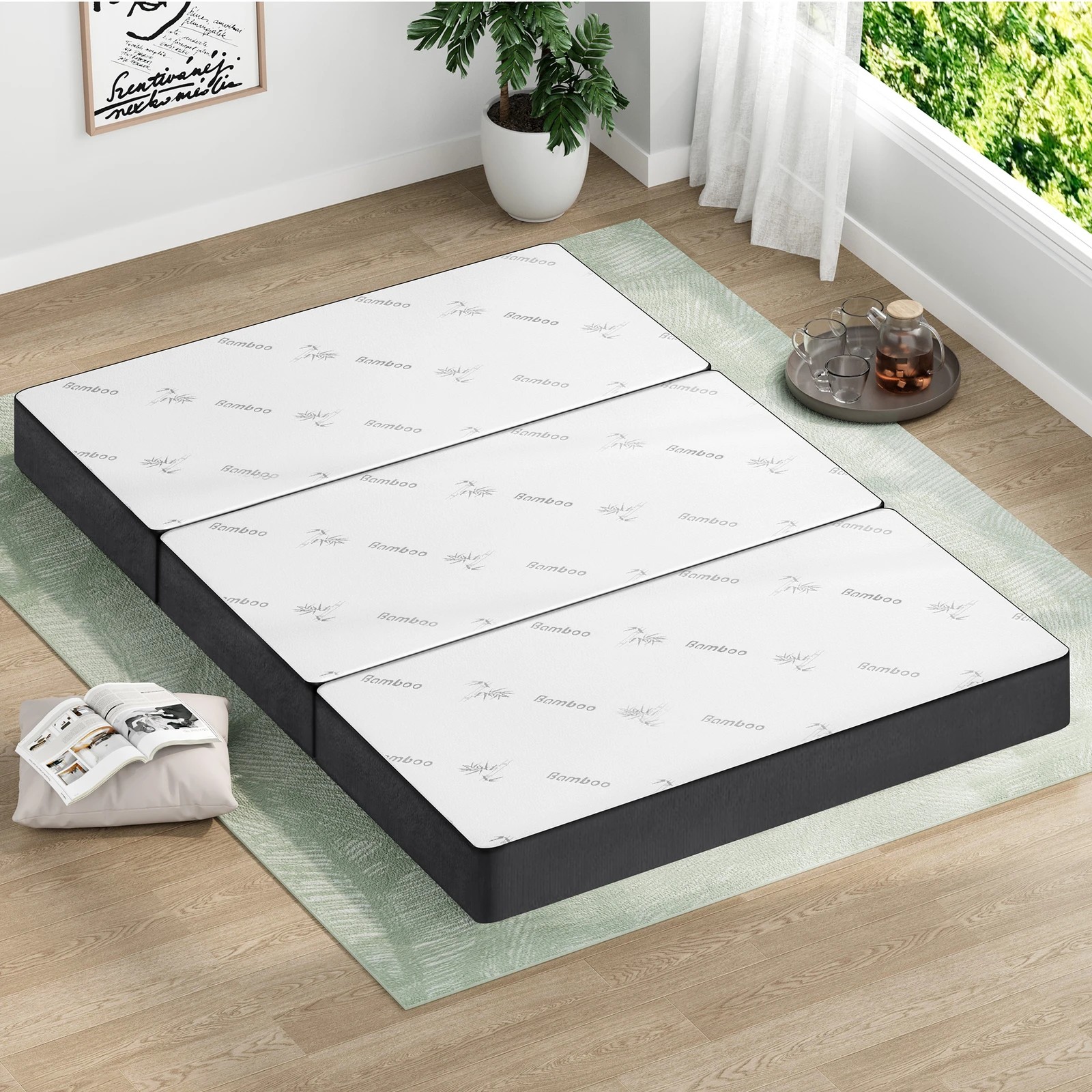 3 Starry Eucalypt Folding Mattress Foldable Sofa Lounge Foam Chair Portable Double, 3 of 4