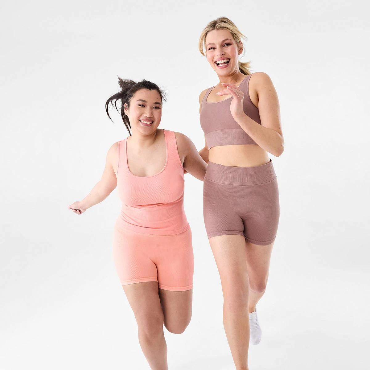 9 Active Womens Seamfree Rib Bike Shorts Wd Taupe, 9 of 9