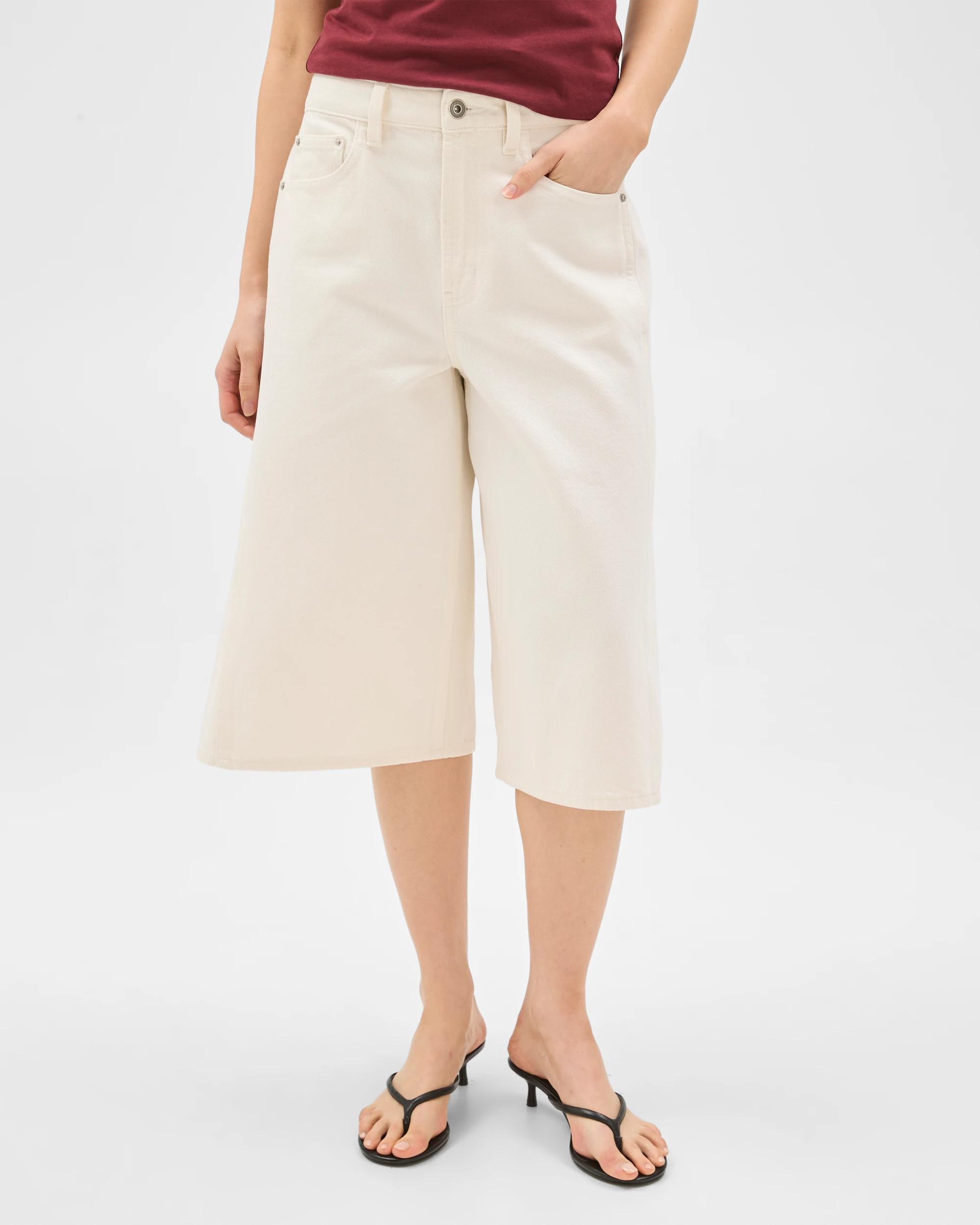 5 Lily Loves Longline Denim Bermuda Shorts ECRU, 5 of 7
