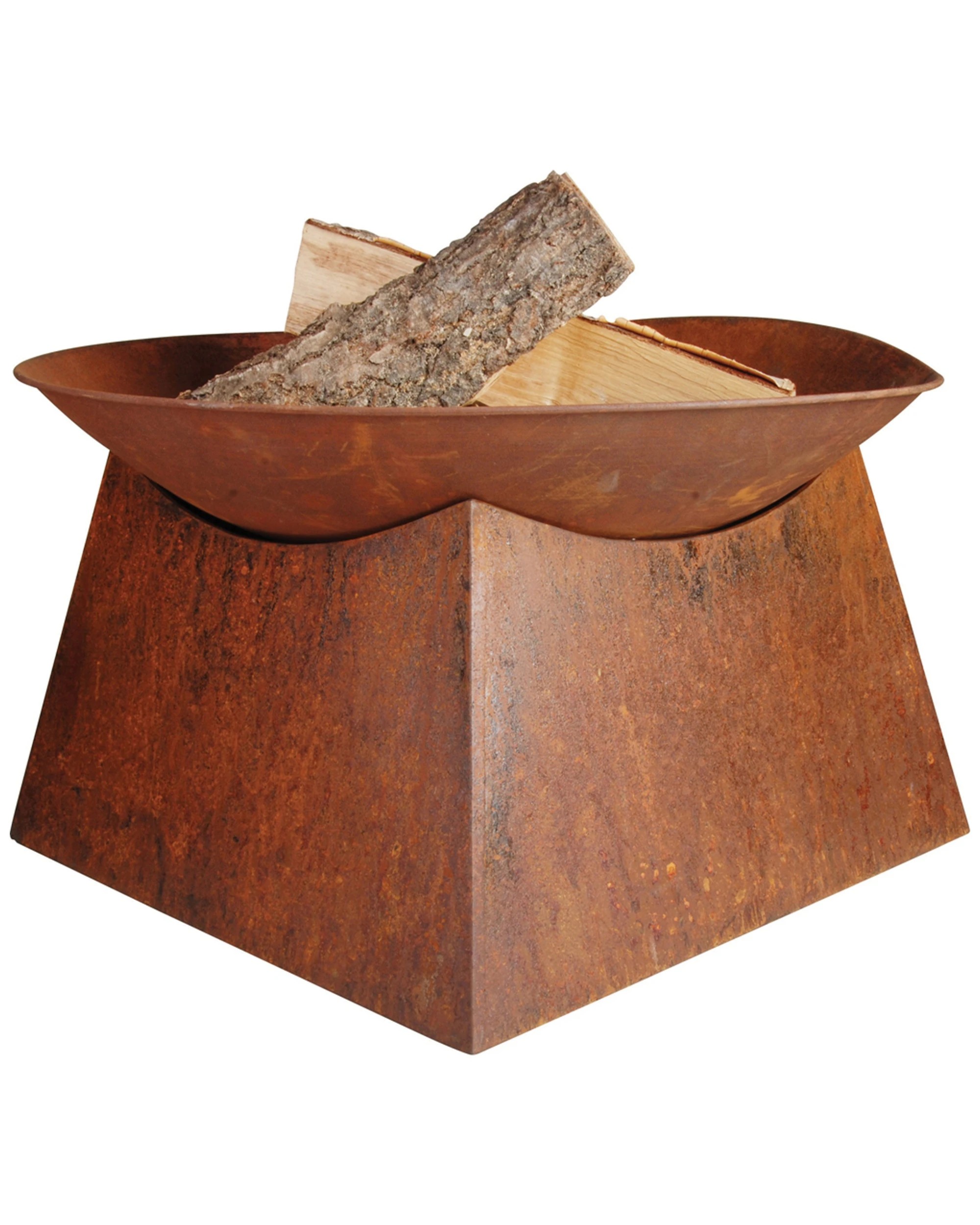 1 Wildtrak Rustic Fire Pit With Square Base Outdoor Heating Iron - Brown, 1 of 1