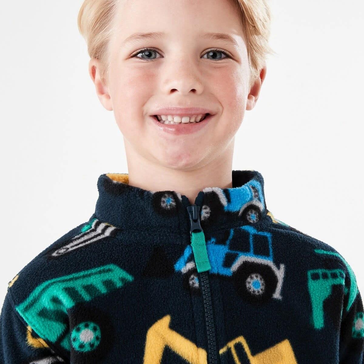 4 Fleece Zip Through Sweatshirt Blu Diggin, 4 of 10