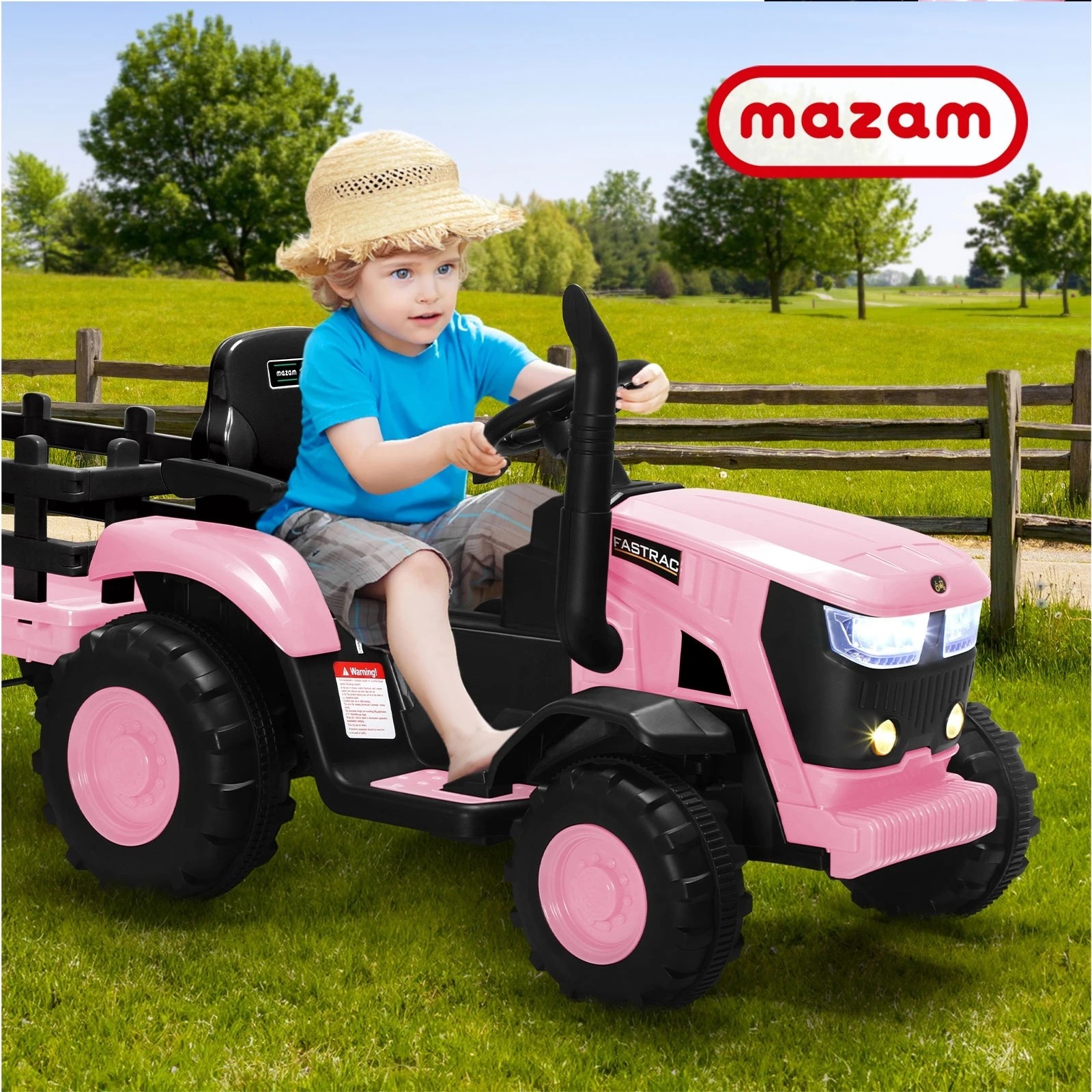 9 Mazam 156 Cm Kids Ride On Car Tractor 12v Remote Control Electric Gift Toy
 - Pink, 9 of 10