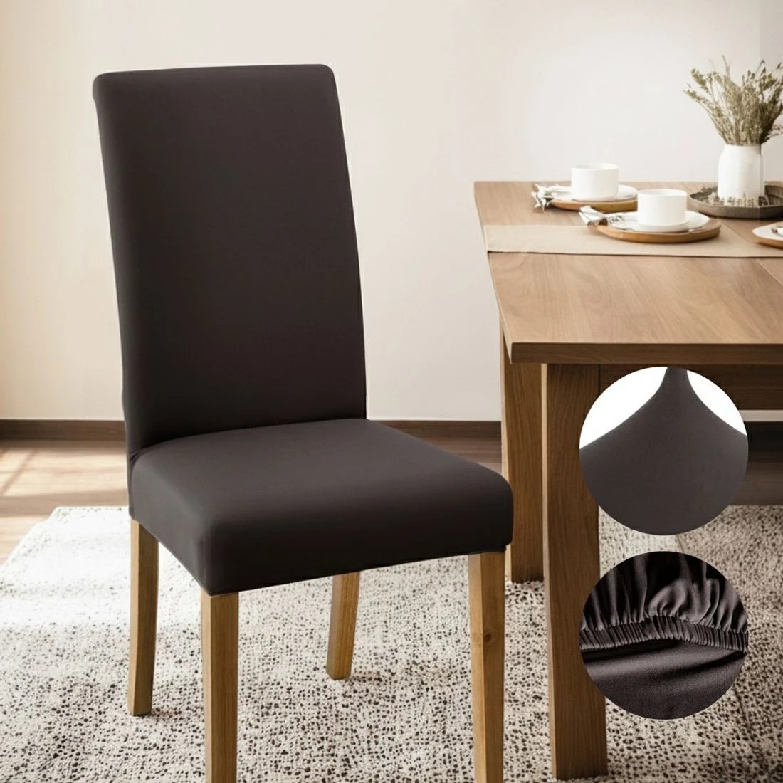 4 Artiss Dining Chair Covers 6x Slipcovers Spandex Stretch Banquet Party - Charcoal, 4 of 6