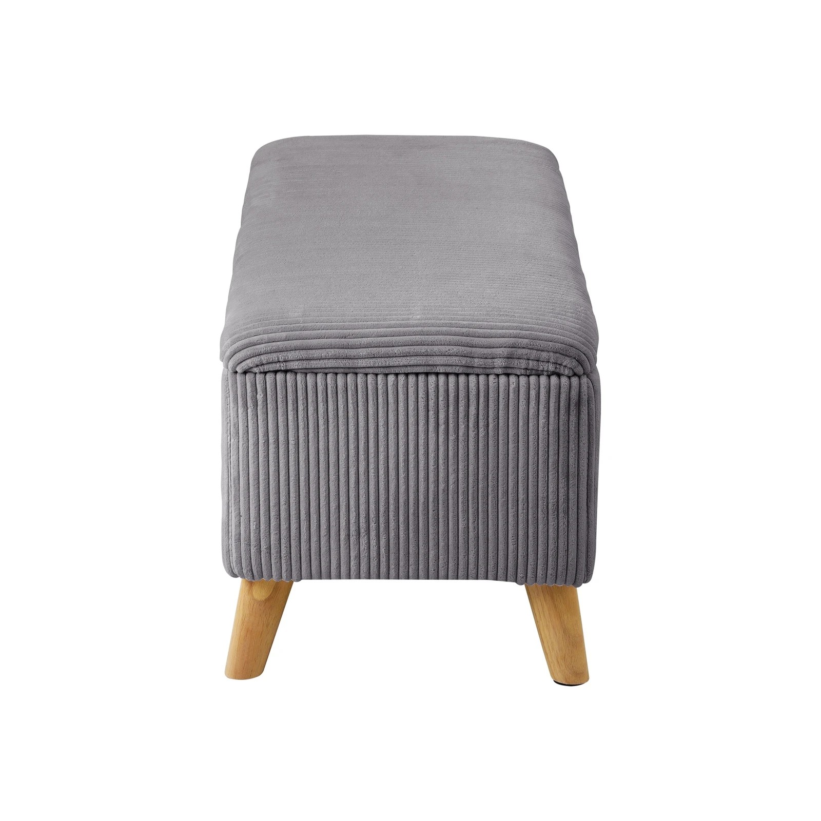 8 Oikiture Storage Ottoman Blanket Box Chest Toy Foot Stool Large Velvet
 - Grey, 8 of 10