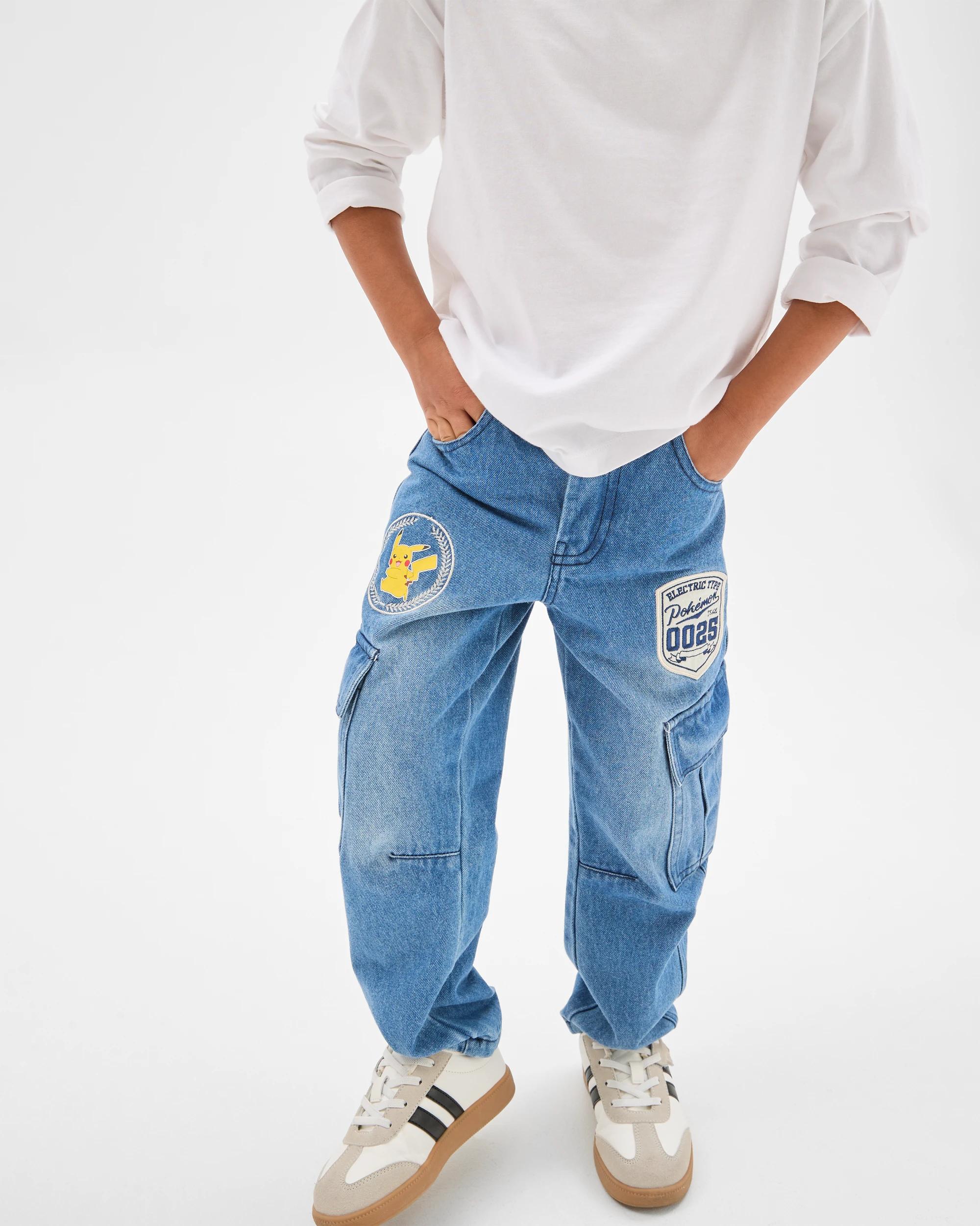 3 Pokemon Denim Jeans MID WASH, 3 of 6