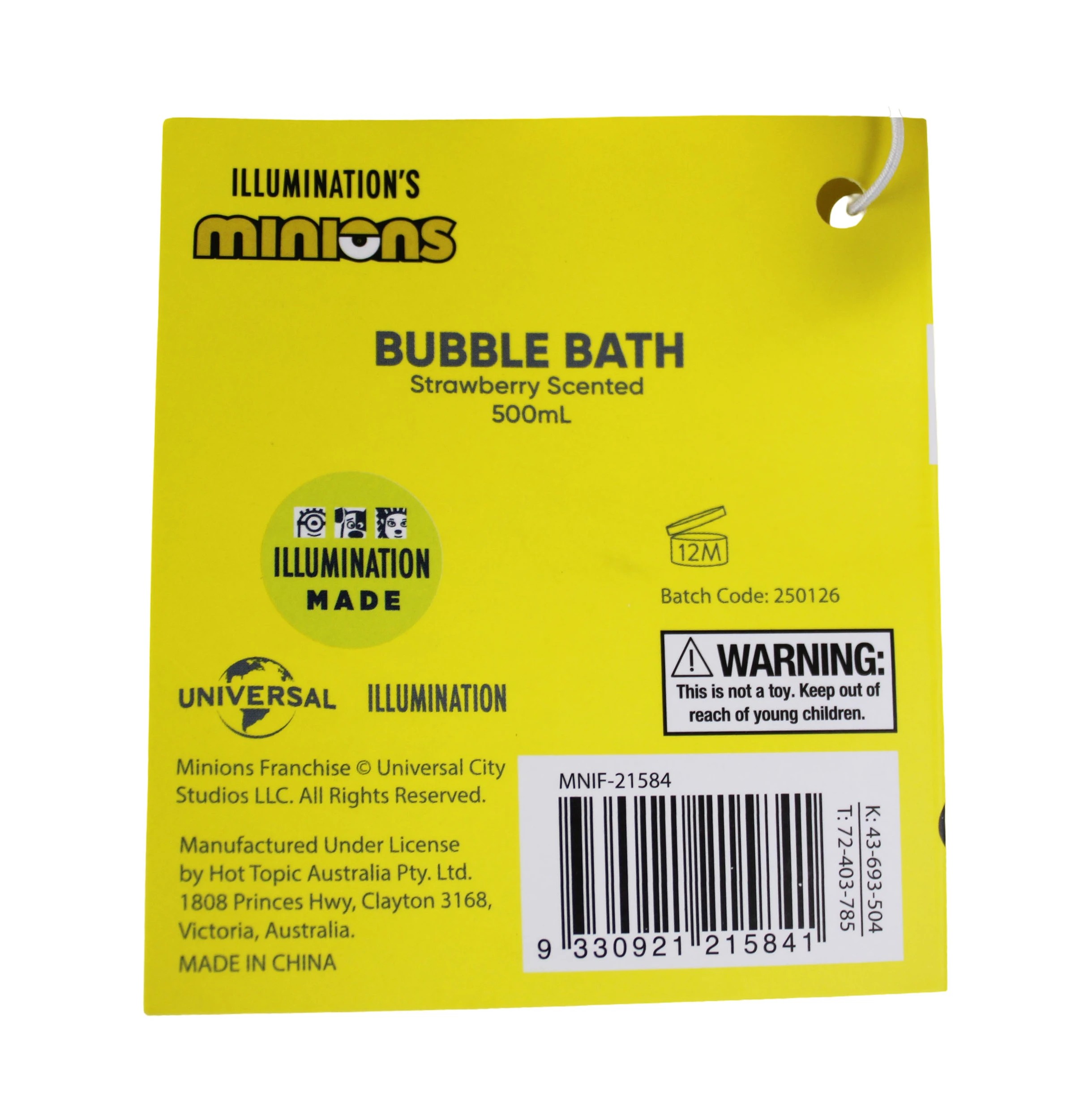 5 Illumination's Minions Bob & Tim Bath Bubble Bath 500ml - Strawberry Scented, 5 of 5