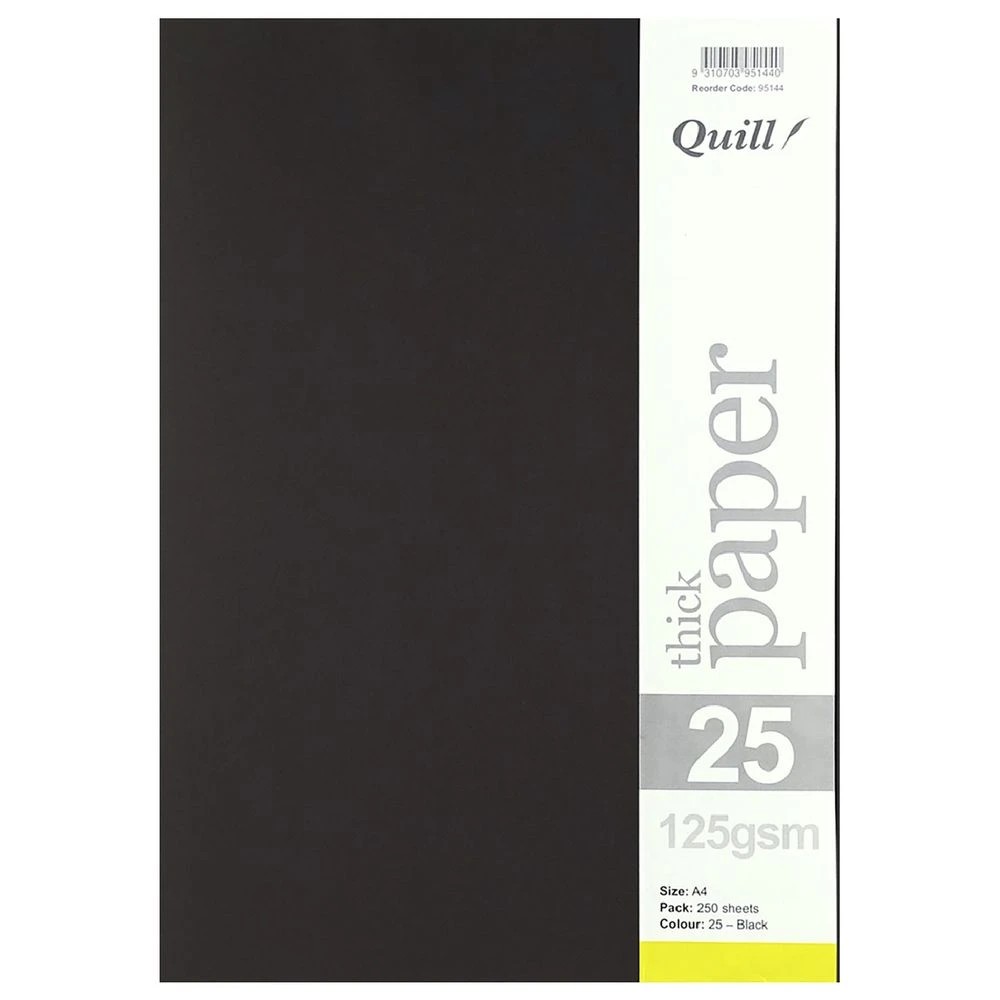 3 Quill A4 125gsm Paper Black 250 Pack, 3 of 4