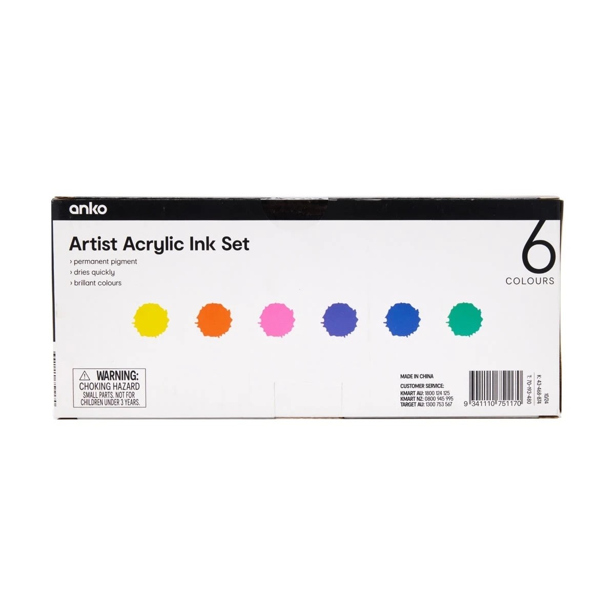 4 6 Pack Artist Acrylic Ink Set, 4 of 4