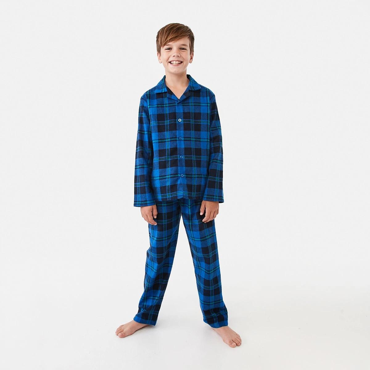 1 Flannelette Pyjama Set Check, 1 of 8
