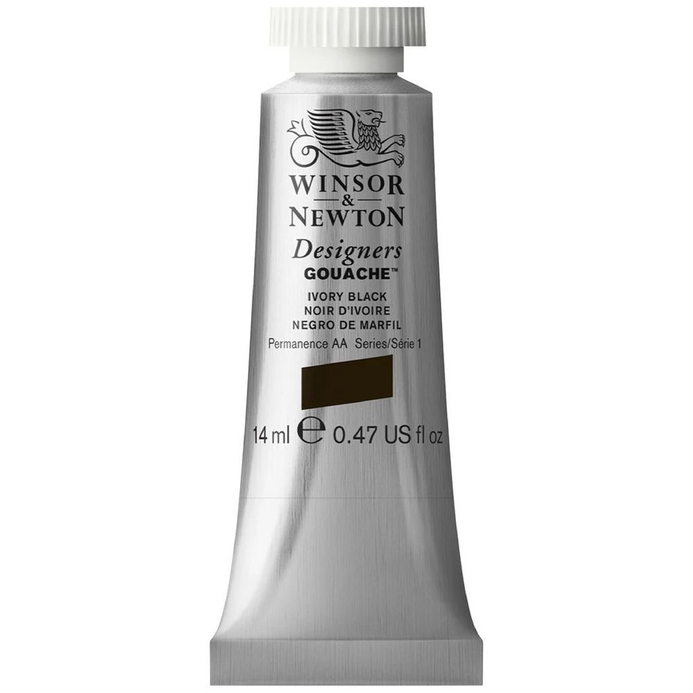 1 Winsor & Newton Designers Gouache 14mL Ivory Black S1, 1 of 1
