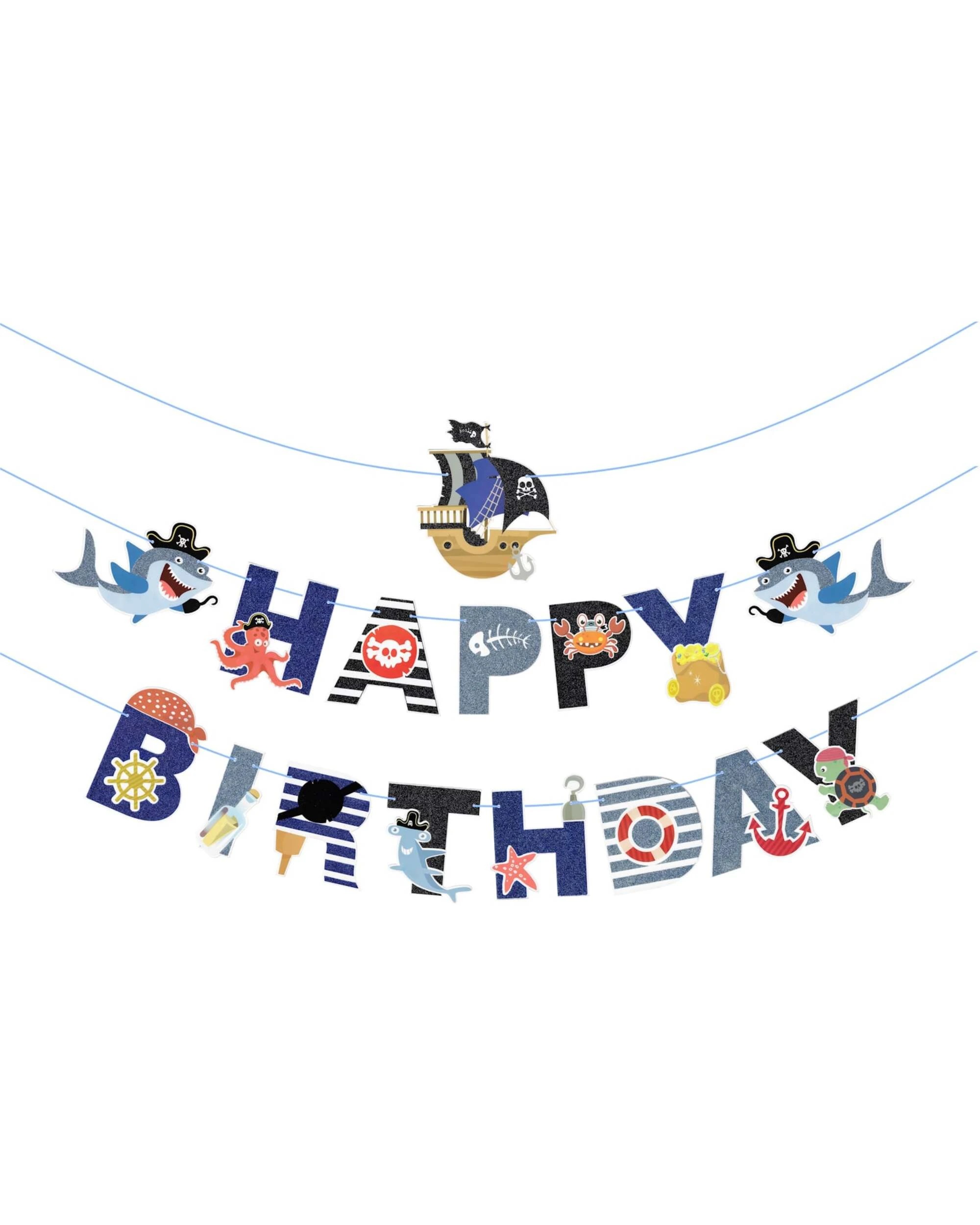 1 Party Maker Pirate Under the Sea Garland Banner, 1 of 3