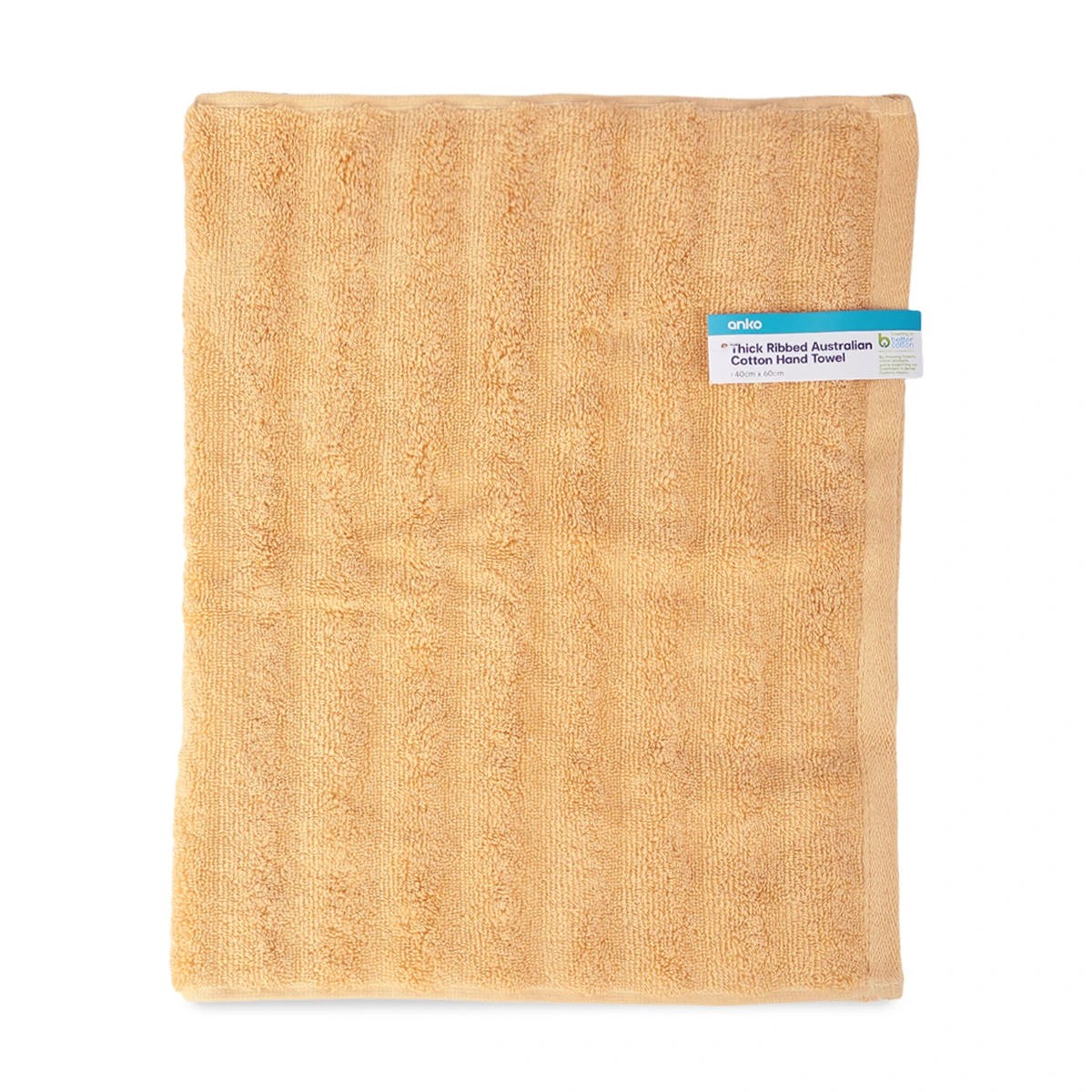 5 Thick Ribbed Australian Cotton Hand Towel - Wheat, 5 of 5