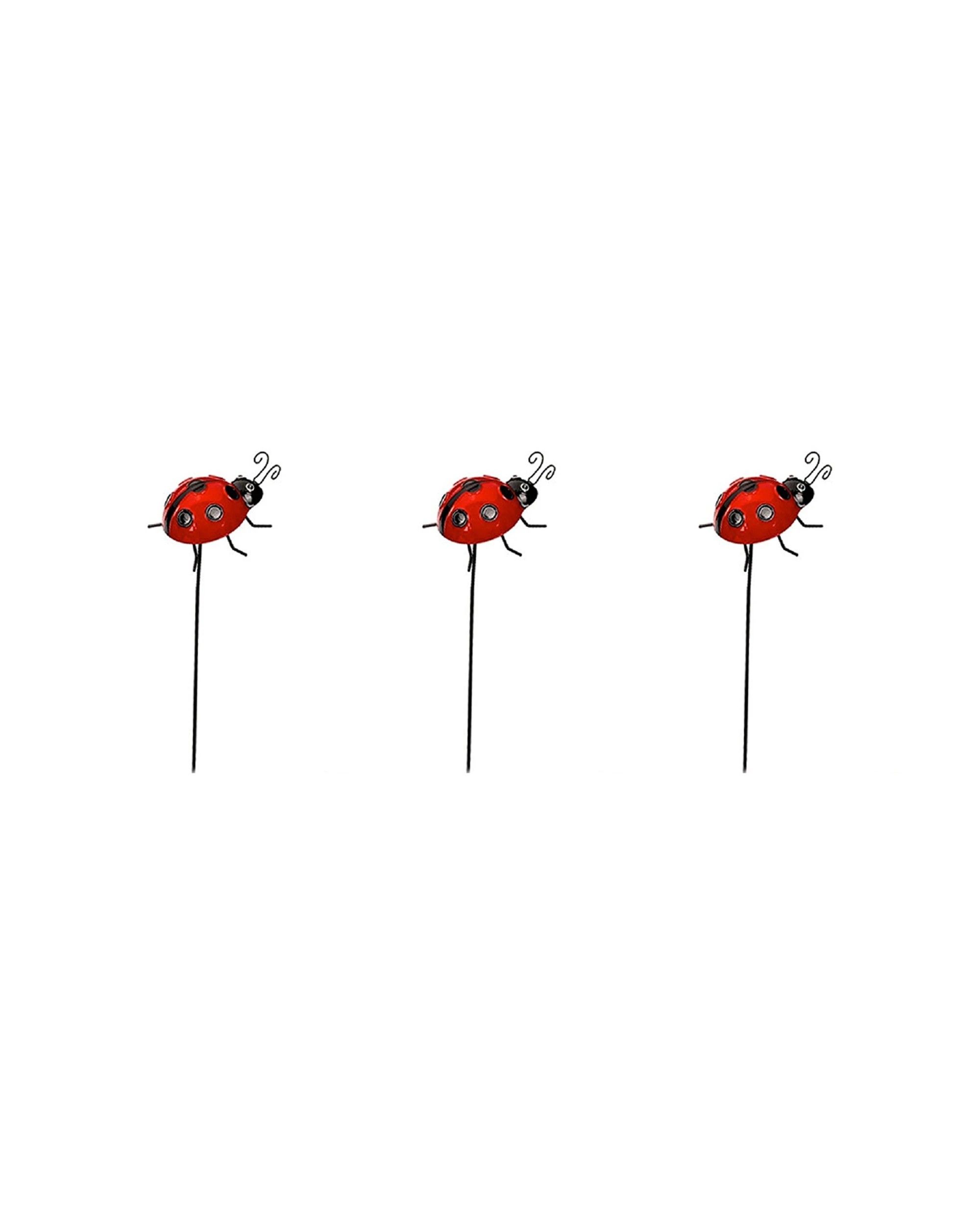 1 Alfresco 3pc Stake Ladybug Outdoor Ornament Patio Yard Garden Decor - Multi, 1 of 2