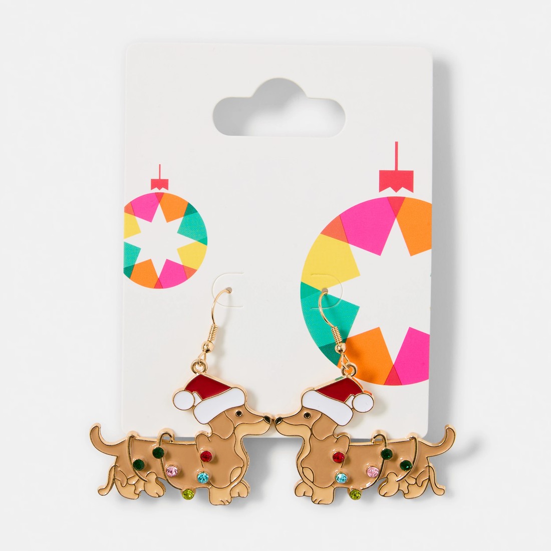 5 Christmas Dog with Lights Earrings - Gold Tone, 5 of 5