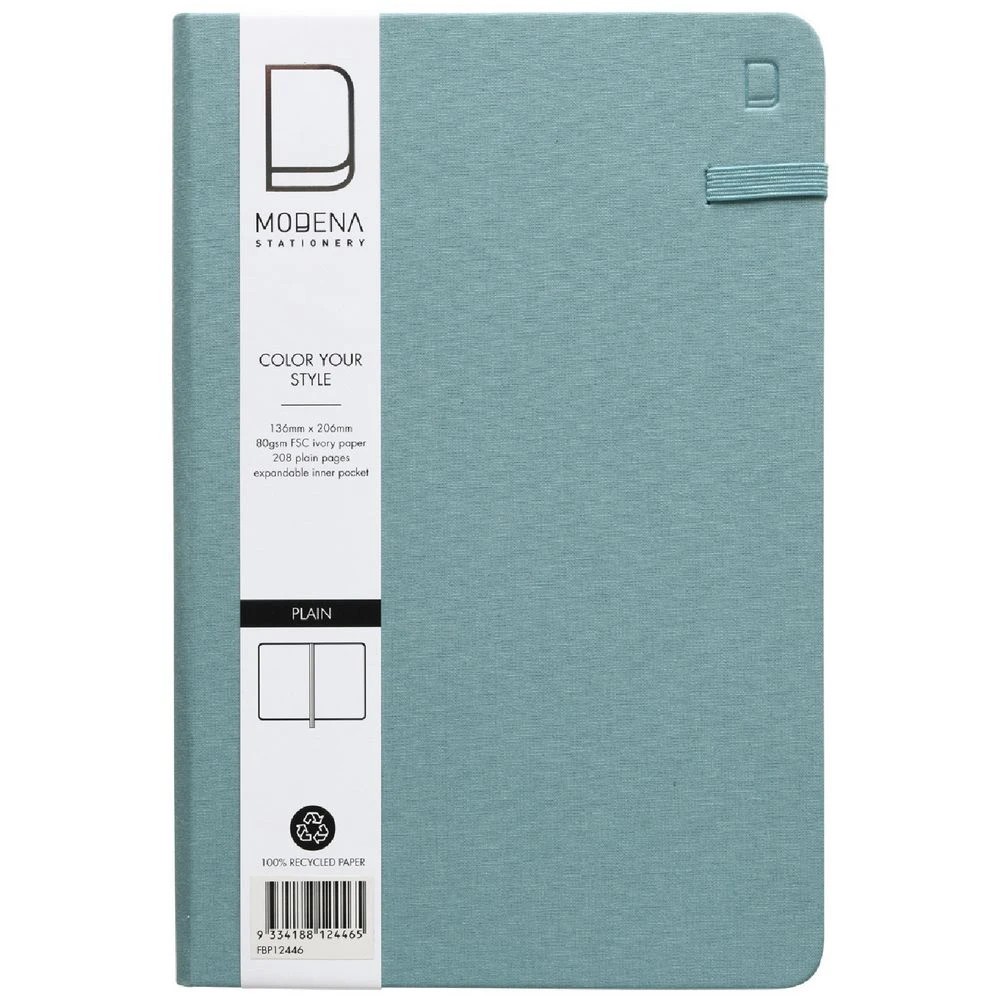 1 Modena A5 Linen Plain Notebook Teal, 1 of 5
