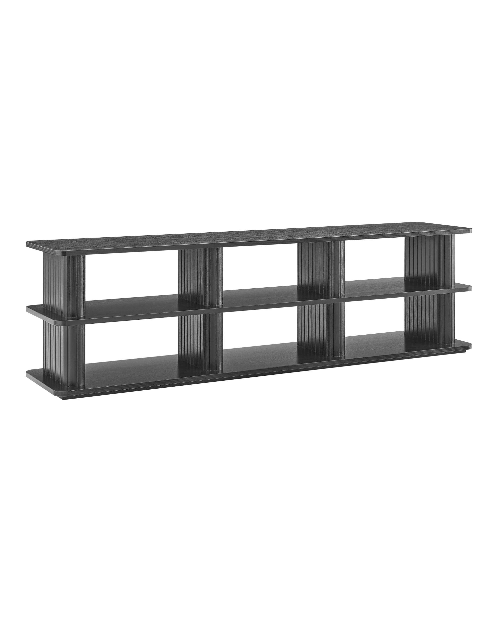1 Kodu Open Shelf Entertainment TV Unit 180W - Black, 1 of 8