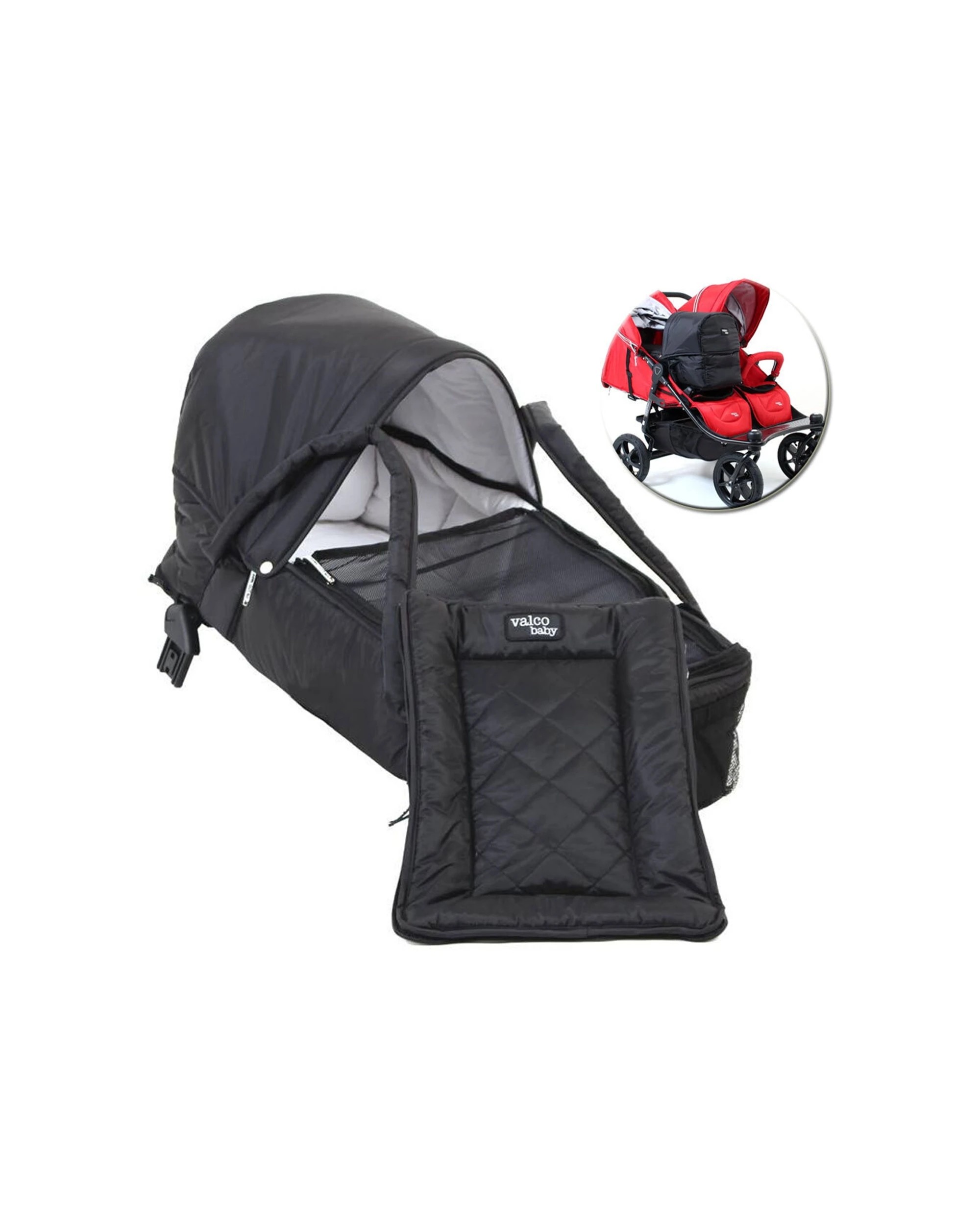 2 Valco Baby Eclipse Baby Infant Bassinet For Stroller Pram Tri Mode Duo - Black, 2 of 3