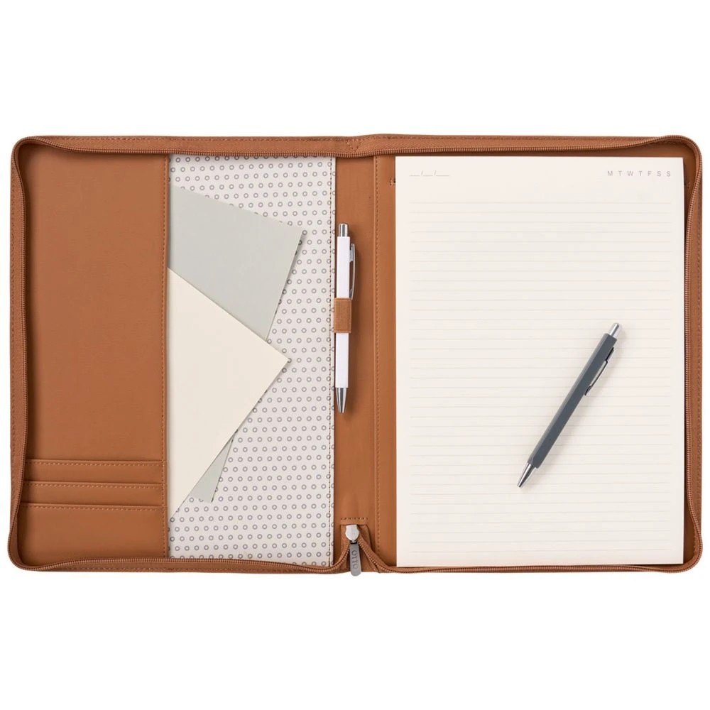 3 Otto A4 Zipper Compendium Tan, 3 of 3