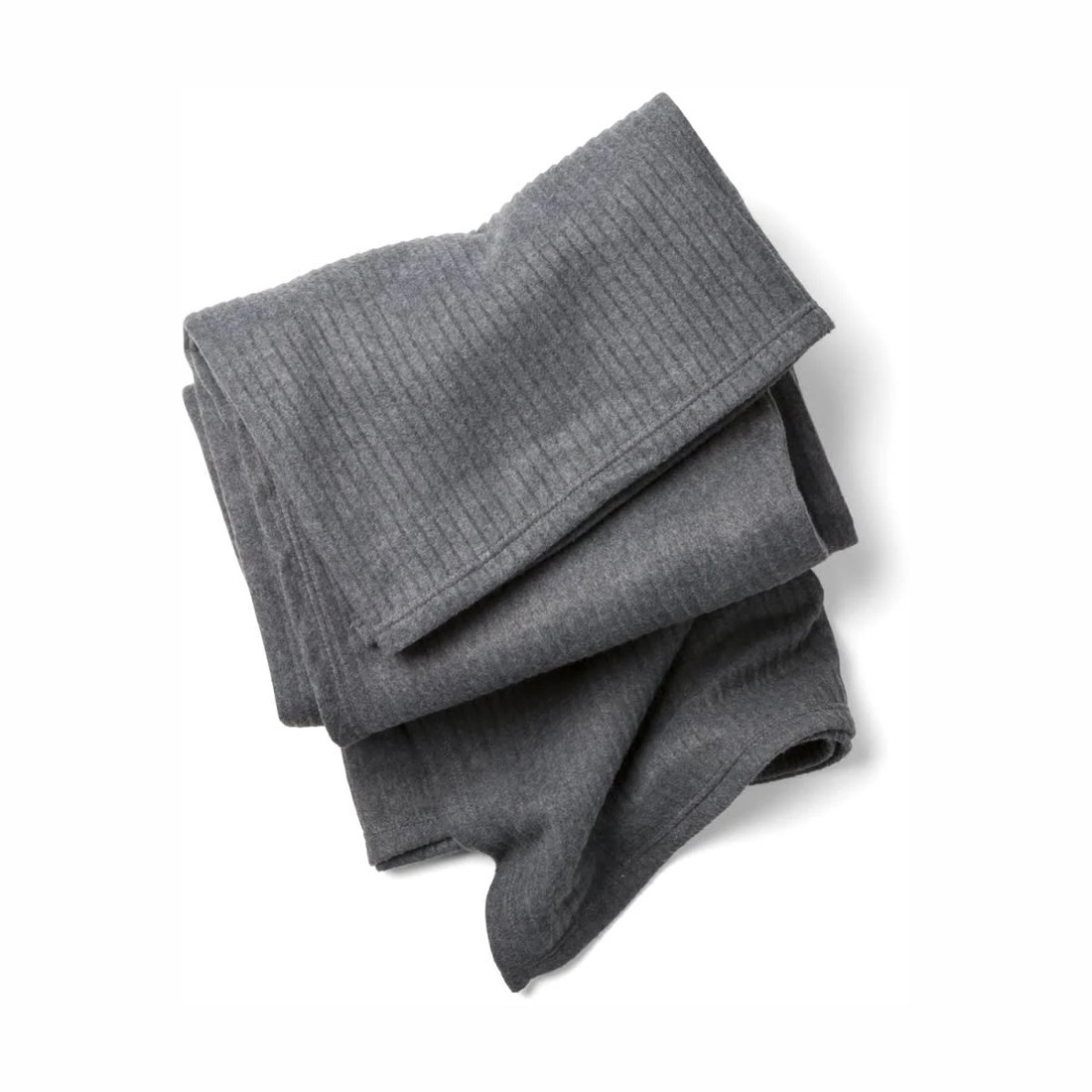 2 Ribbed Polar Fleece Blanket - Queen/King Bed, Grey, 2 of 2
