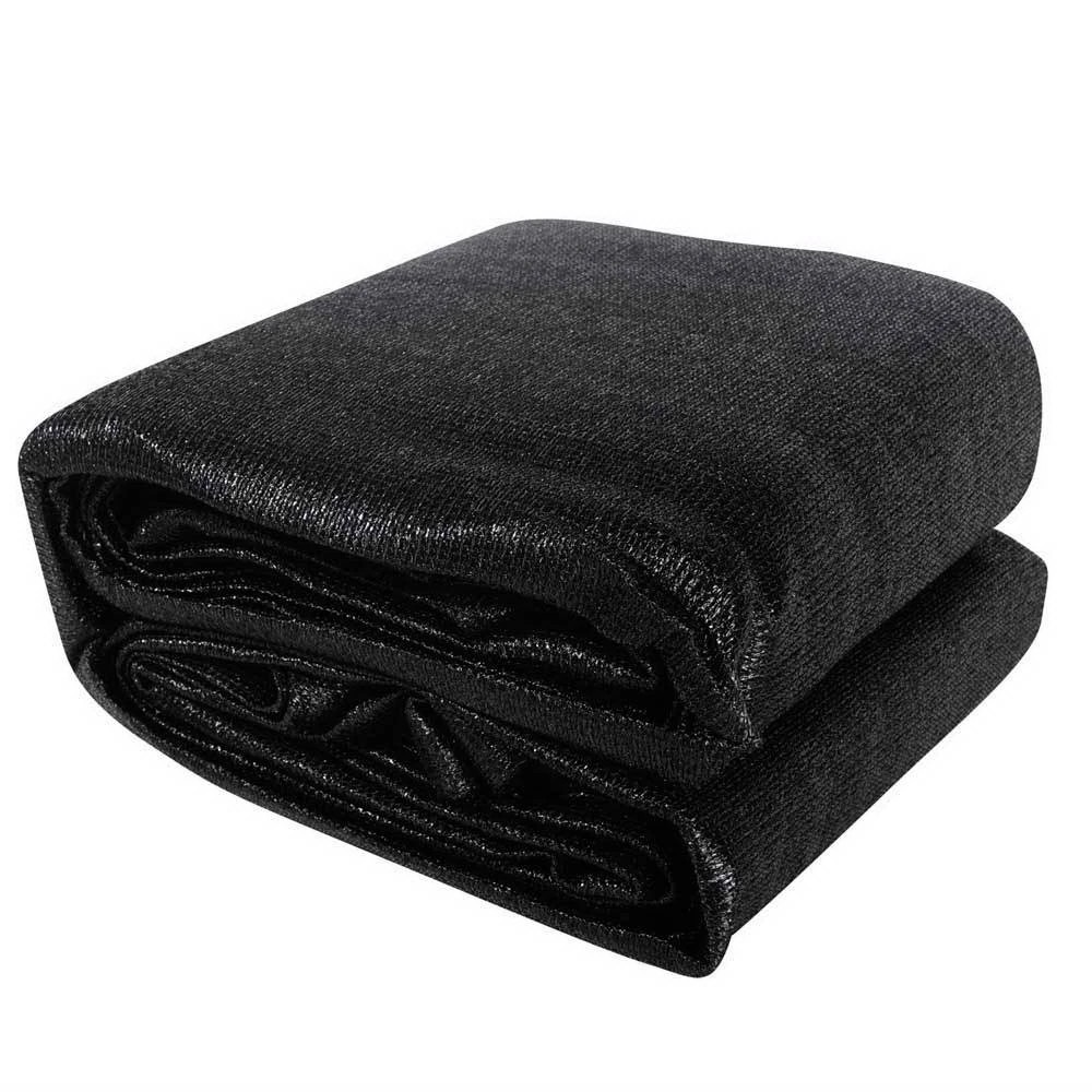 1 Instahut Shade Sail 5x5x5m Triangle 280GSM 98%   Shade Cloth - Black, 1 of 6