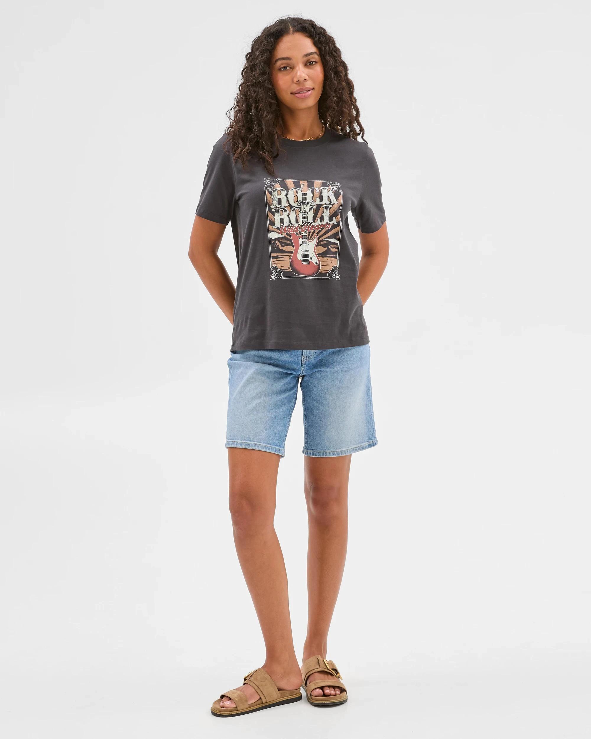 1 Target Australian Cotton Print T-Shirt PHANTOM ROCK N ROLL, 1 of 6