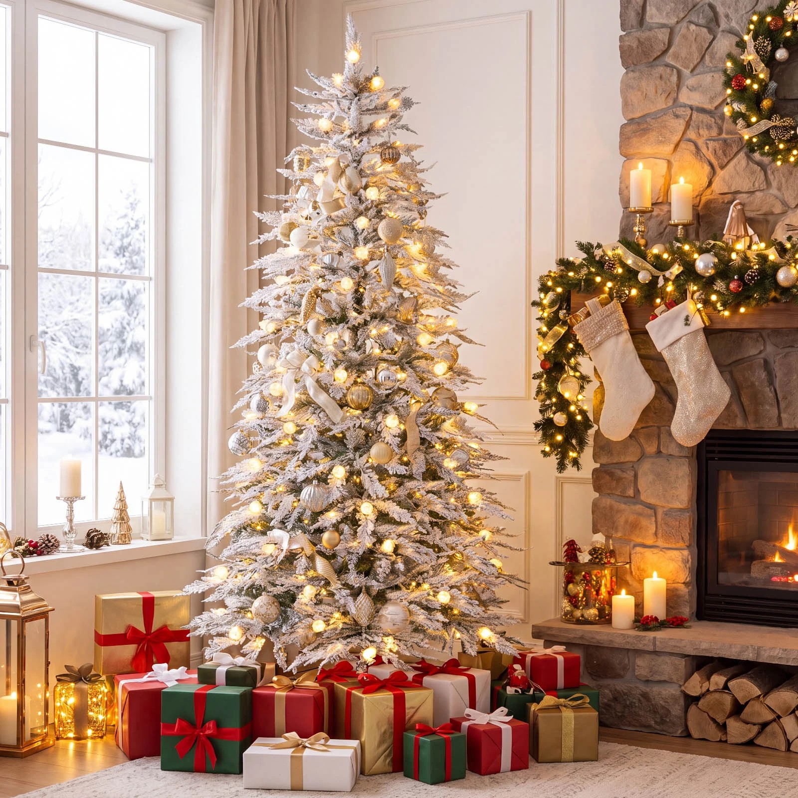 3 Costway 1.8M PE Artificial Christmas Tree w/72 Pine Cones Pre-Lit Cypress Xmas Tree 8-Mode, 3 of 8