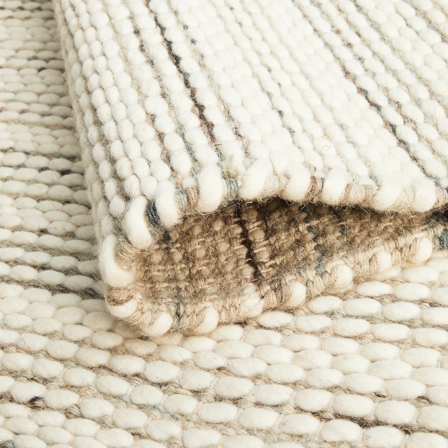 9 Common Ground Rugs Nordica 315 225x155cm - Medium Handmade Wool Floor Rug - Off White - Silver, 9 of 9