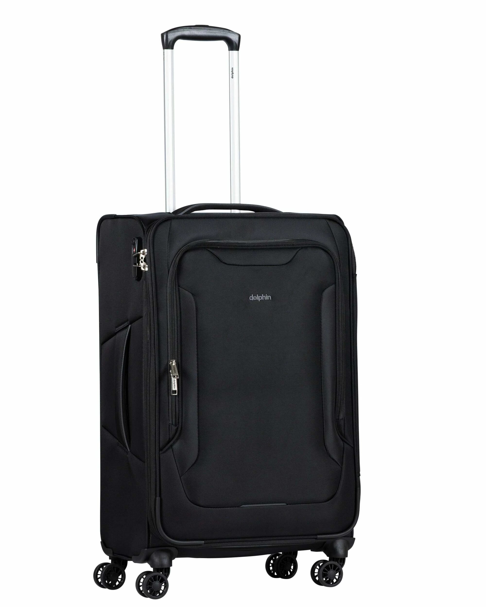 2 Delphin Caspian 2 Softside Medium Spinner Suitcase - 73cm - Black, 2 of 5