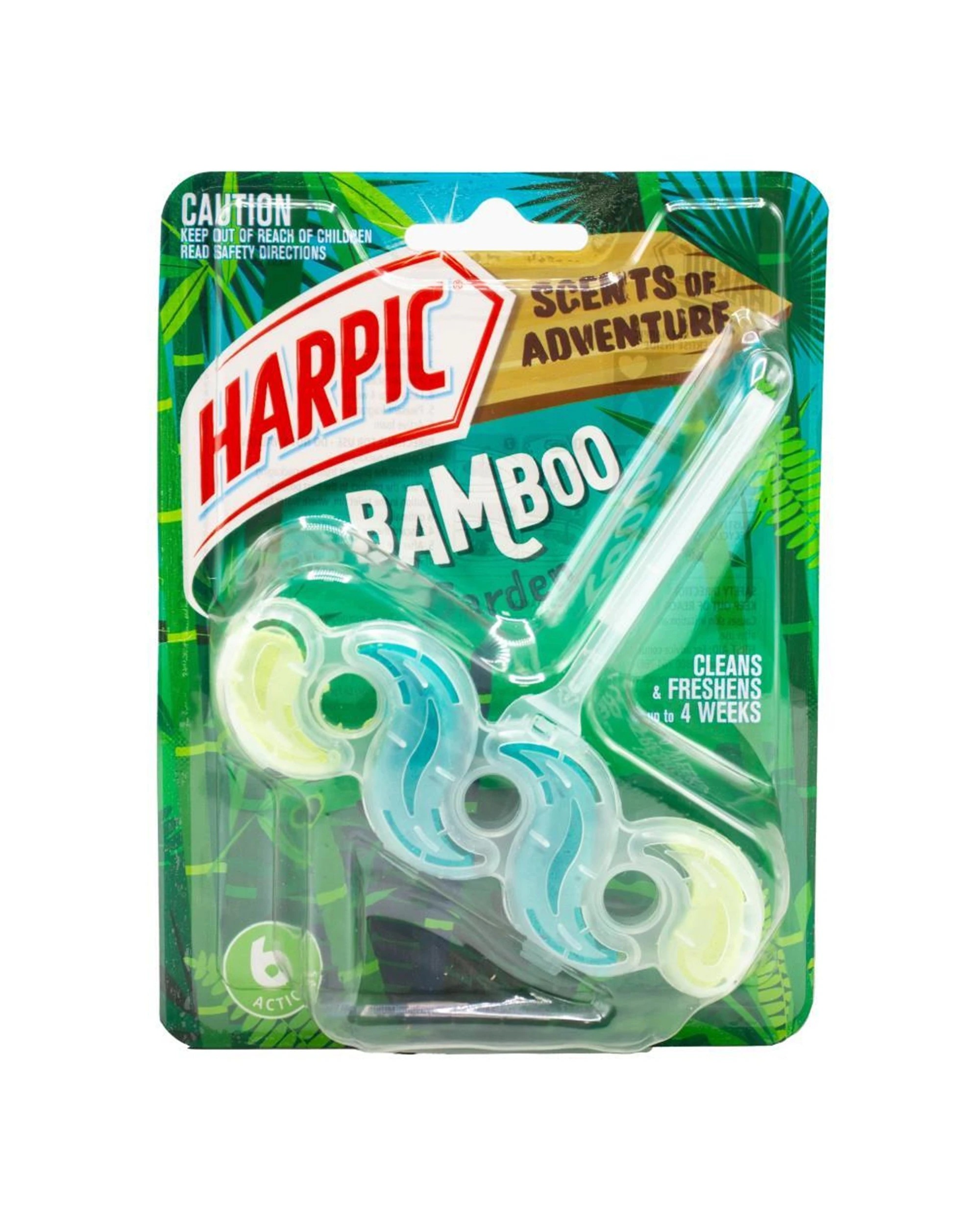2 Harpic Scents Of Adventure Toilet Cage Cleaner Bamboo Garden 6 Pack - Multi, 2 of 3