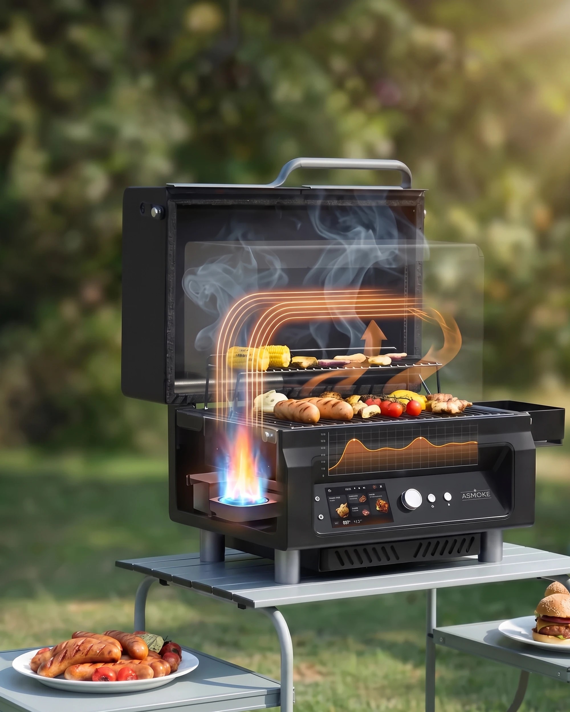 5 ASMOKE Essential Portable Wood Pellet Grill & Smart Smoker with Built in Screen, 5 of 10