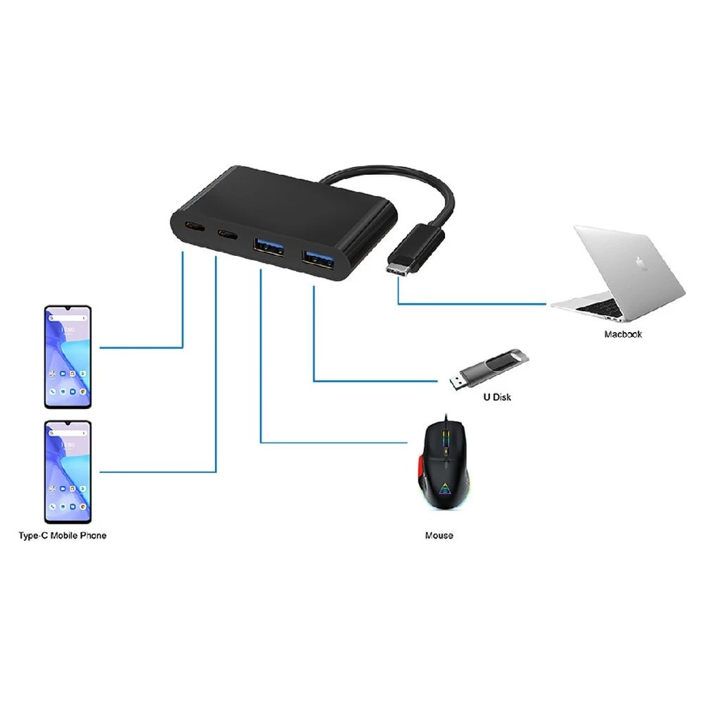 3 J.Burrows USB-C to USB 3.0 4-Port Hub Black, 3 of 3