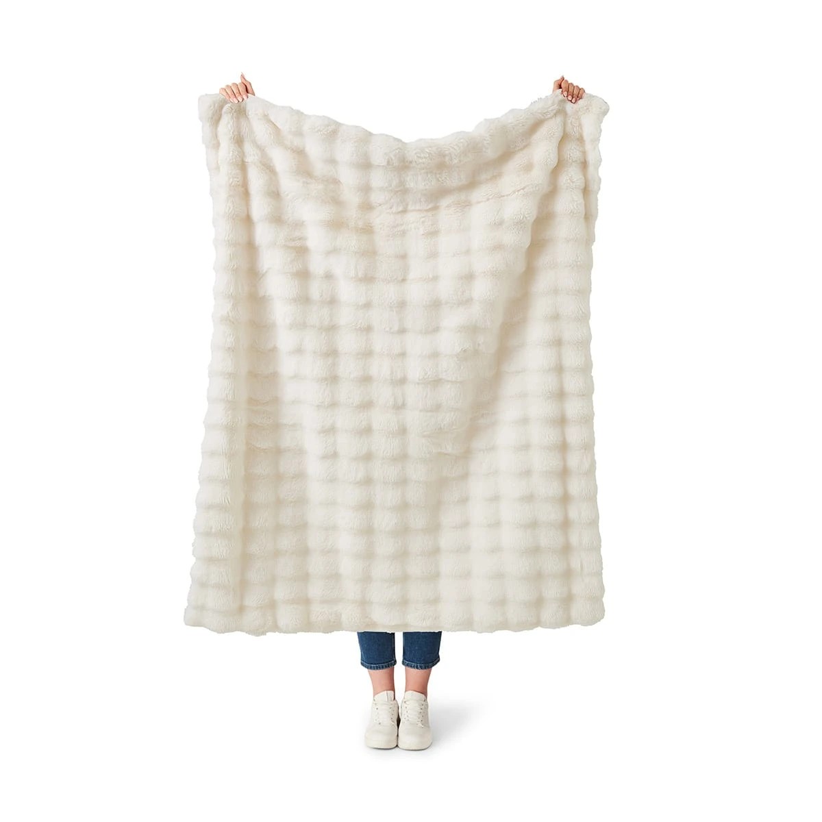 2 Faux Fur Throw - White, 2 of 7