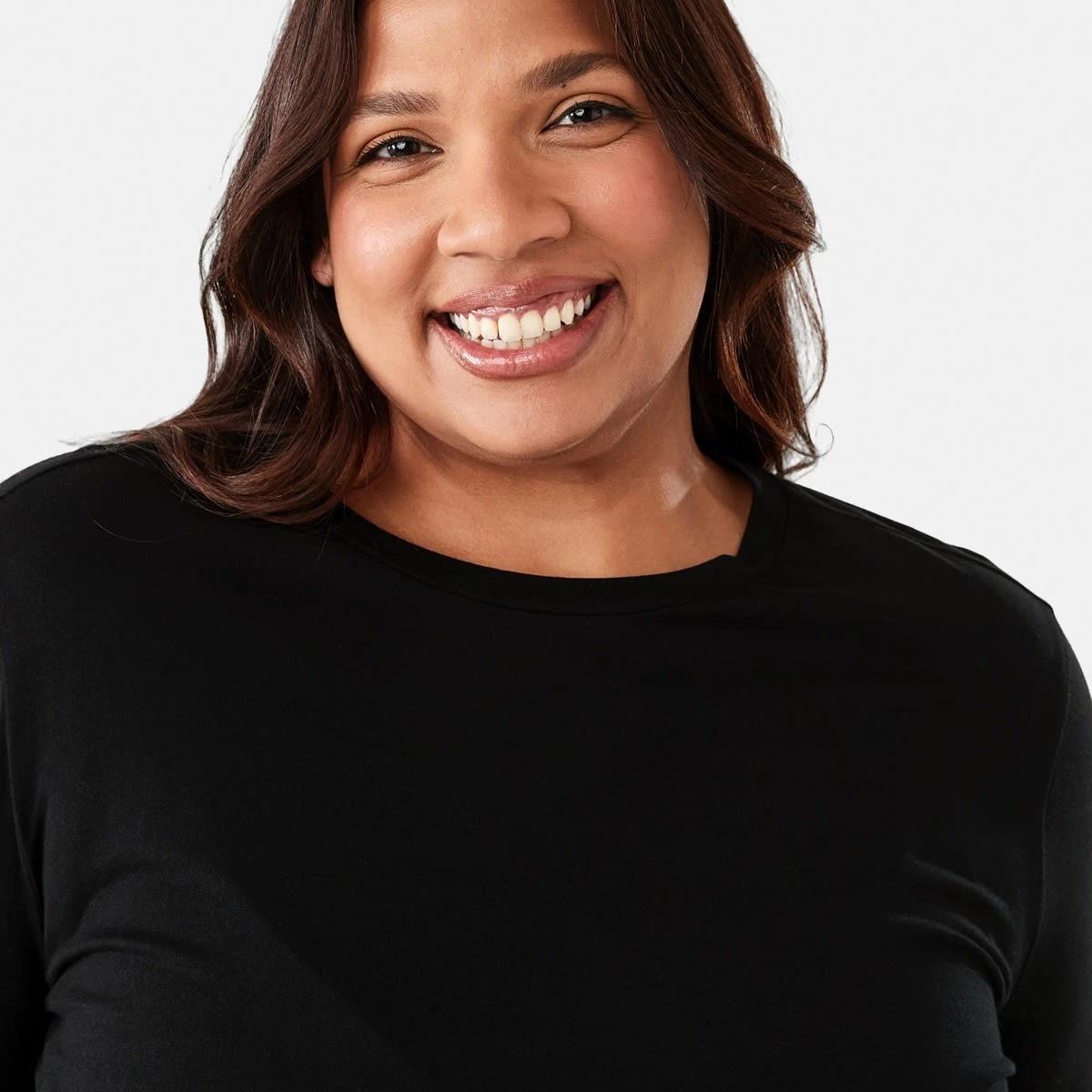 4 Curve Long Sleeve Cotton T-shirt Black, 4 of 5