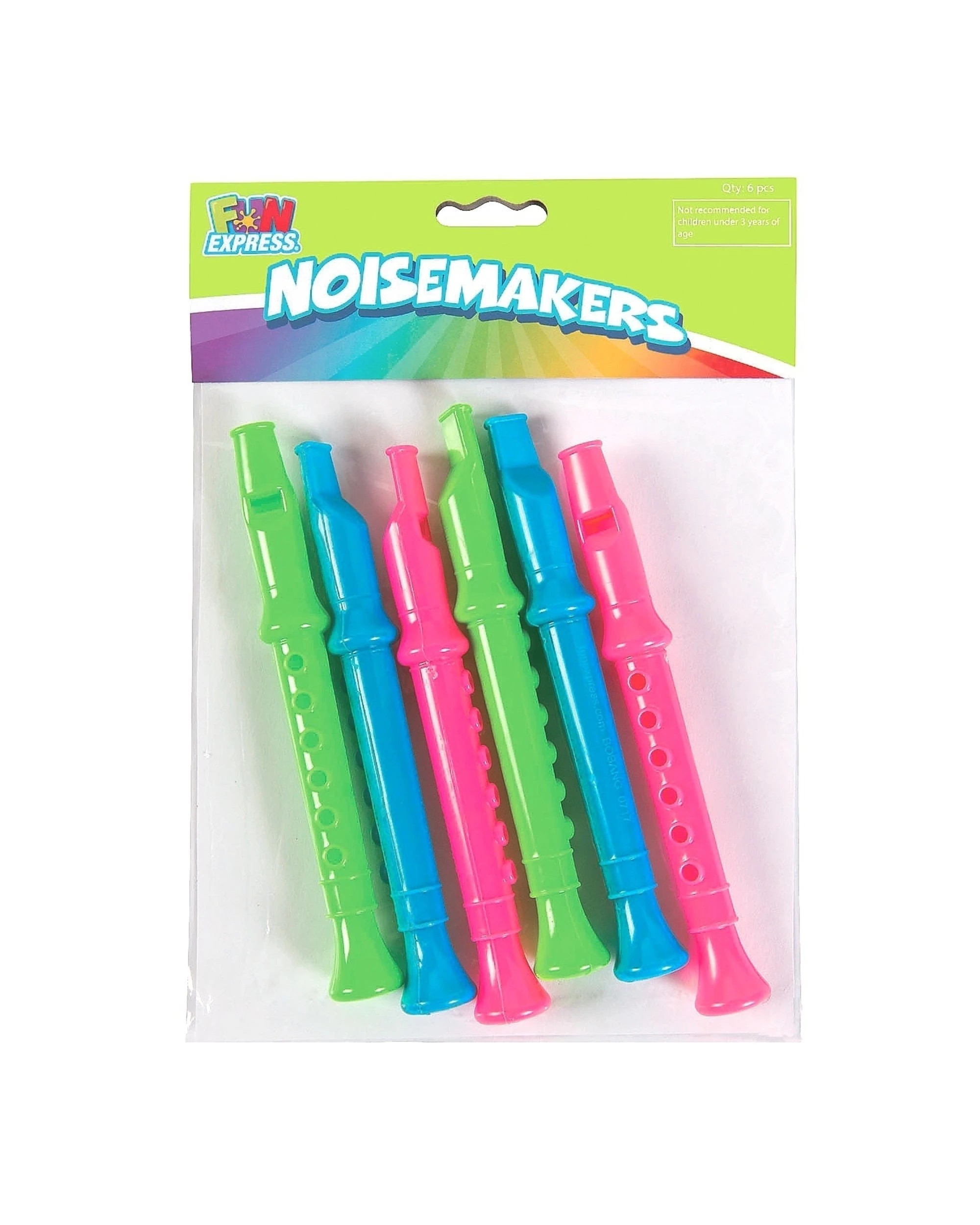 2 Fun Express Neon Plastic Flutes Pack of 6Multi - Multi, 2 of 2