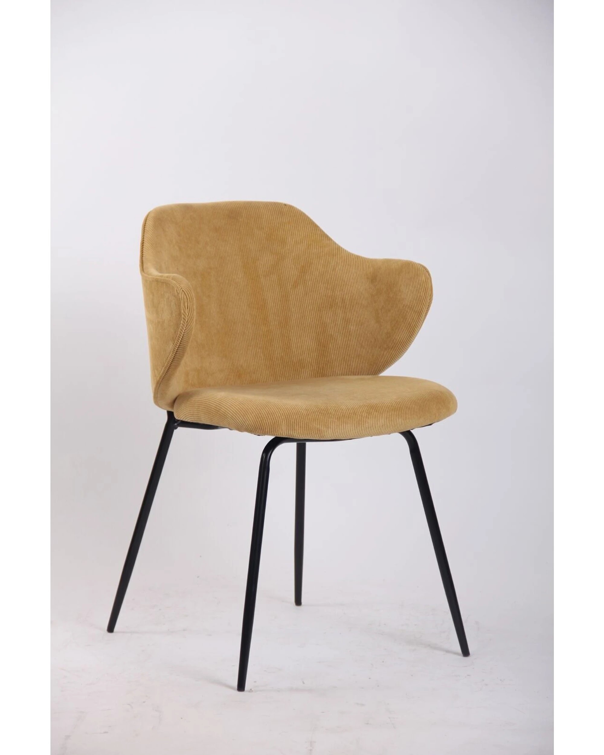 6 BR Home Set of 2 Dining Chairs with Corduroy Upholstery and Metal Legs, 6 of 7